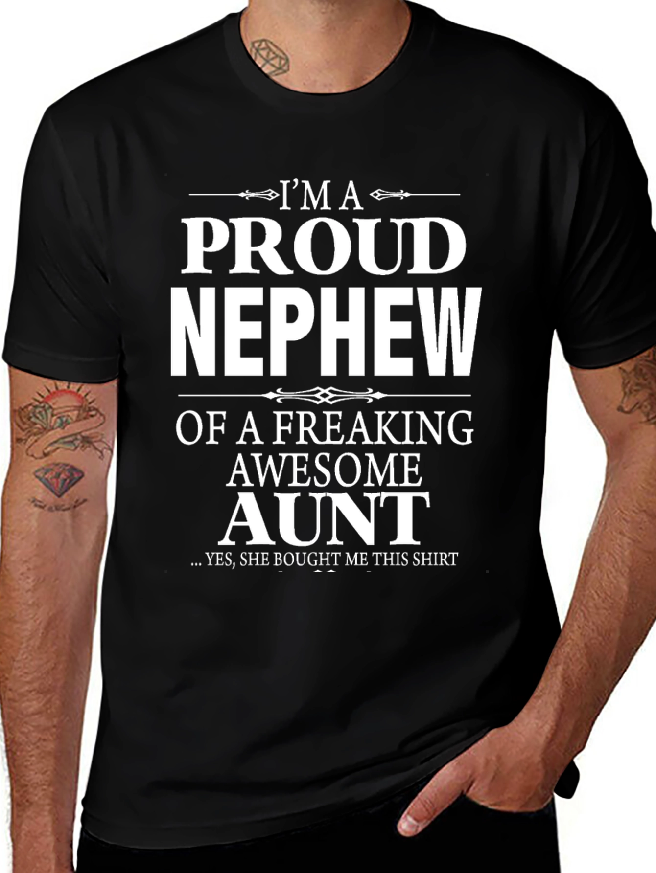 Proud Nephew Graphic T-Shirt - Awesome Aunt Gift