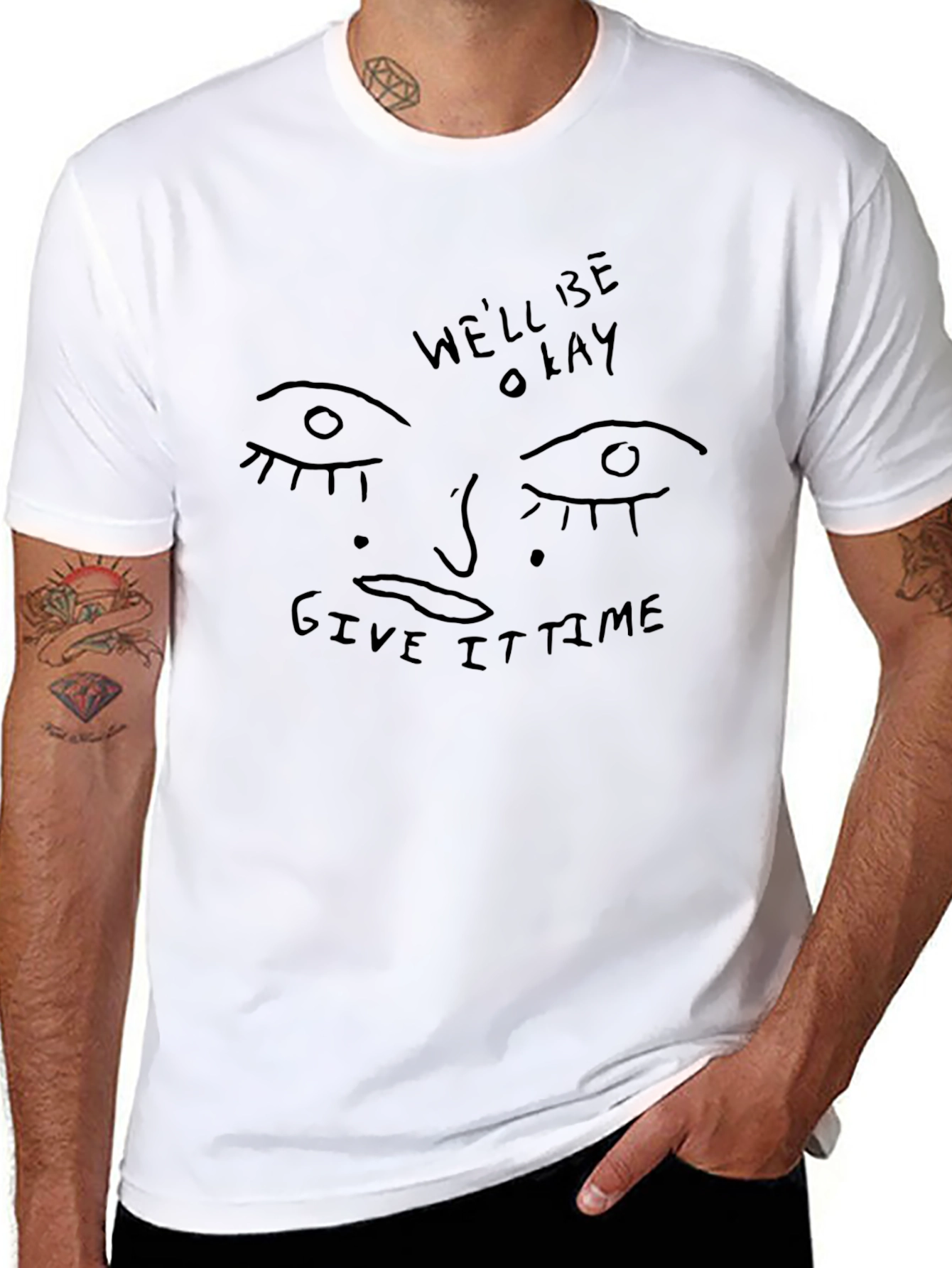 Unique Graphic Tee - Well Be Okay Black T-Shirt
