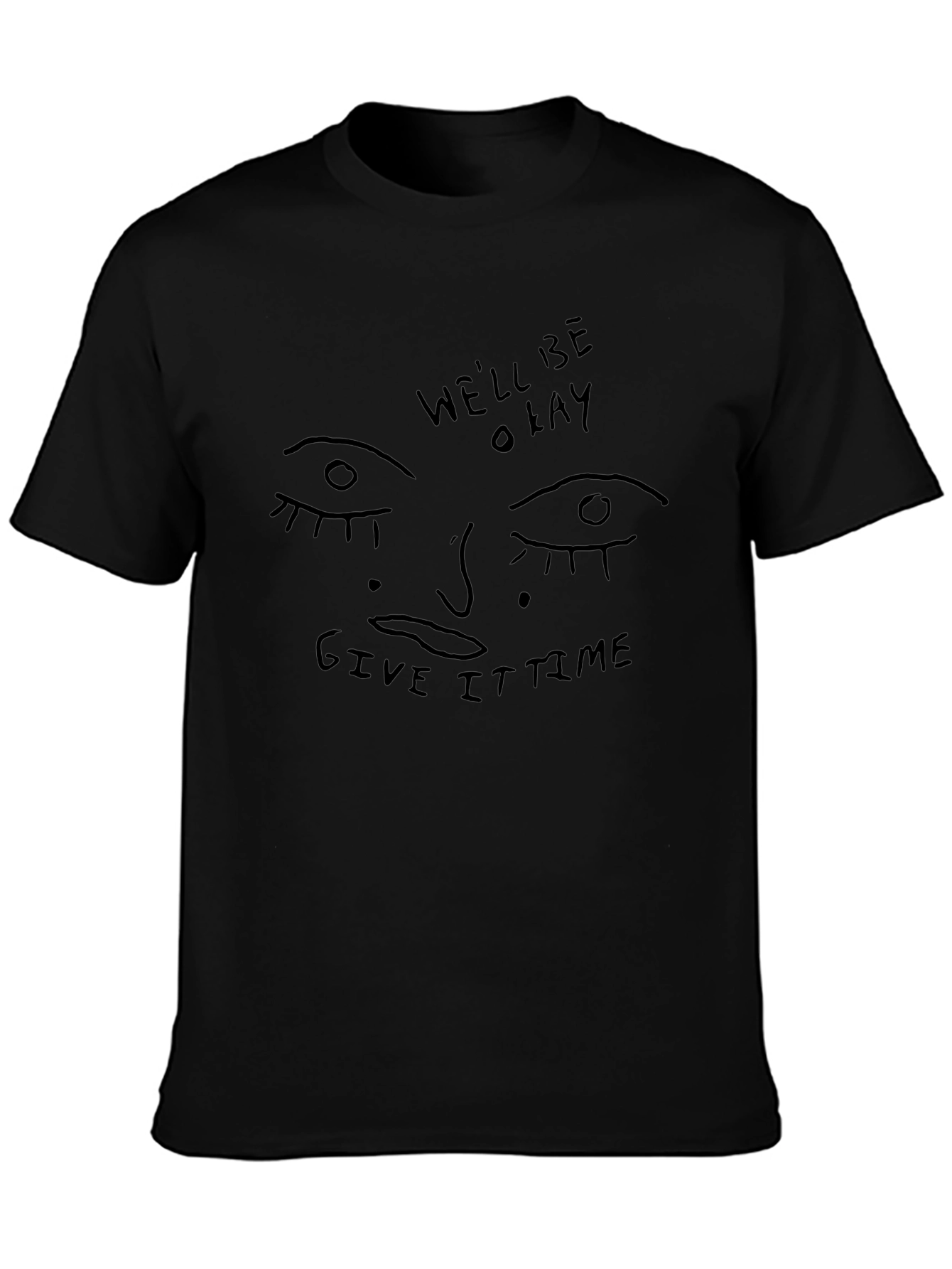 Unique Graphic Tee - Well Be Okay Black T-Shirt