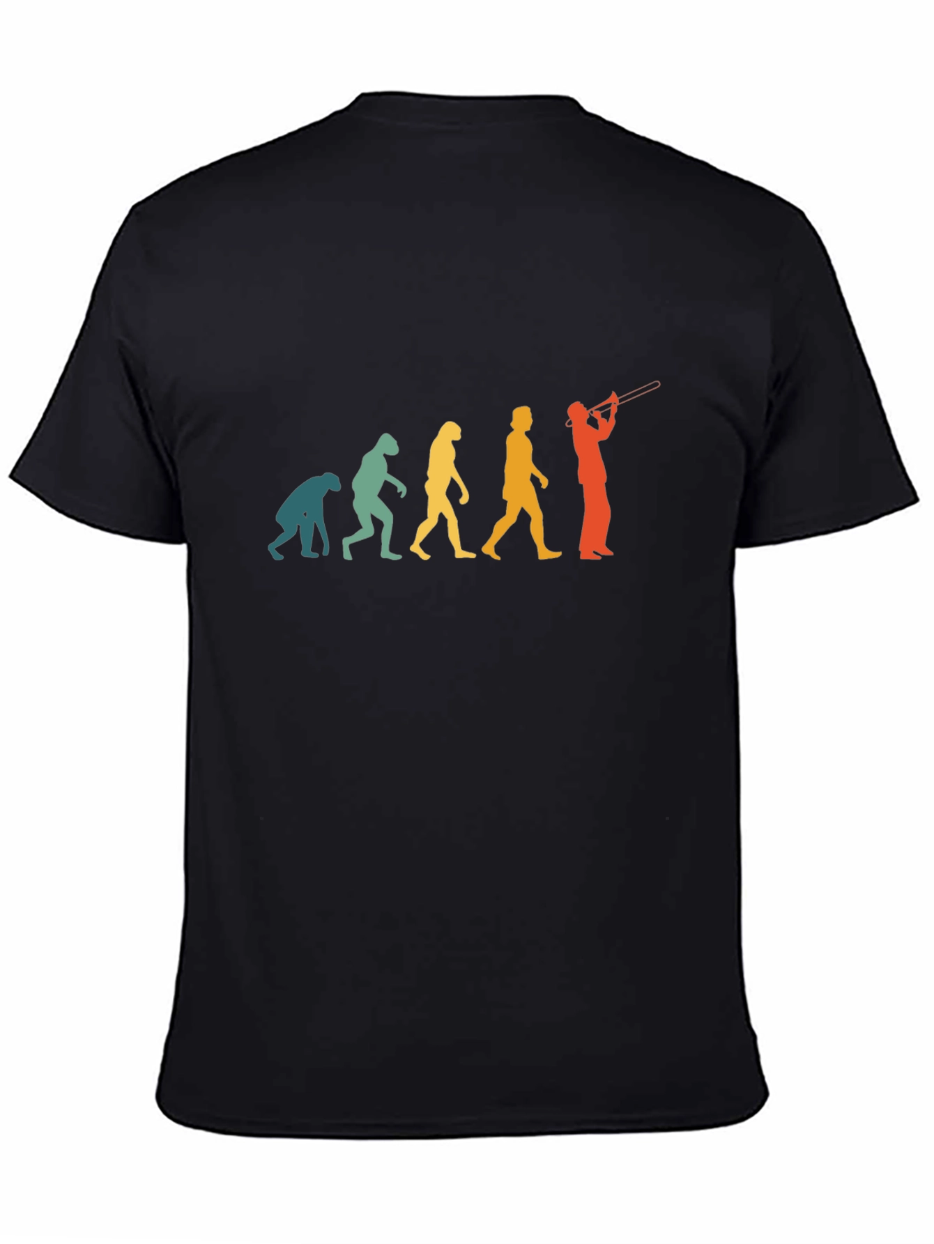 Evolution of Trombone Player Black T-Shirt