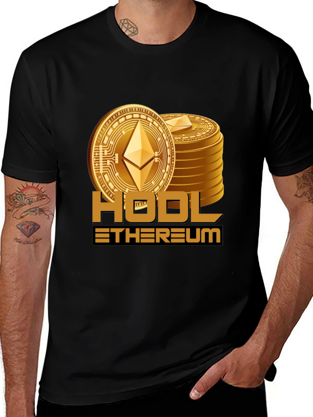 HODL Ethereum Black T-Shirt Crypto Investor Tee