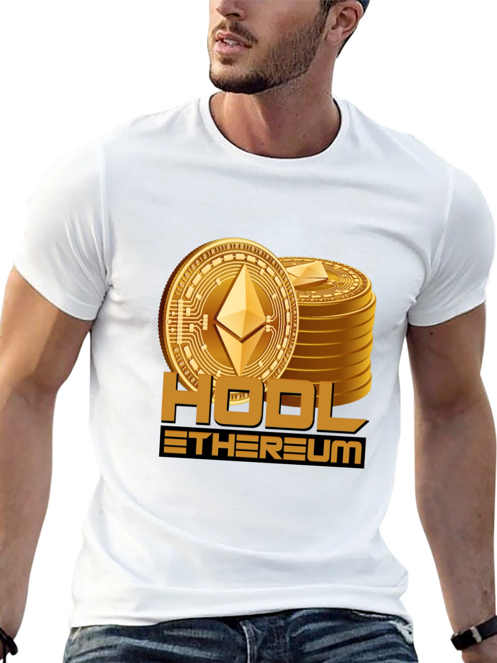 HODL Ethereum Black T-Shirt Crypto Investor Tee