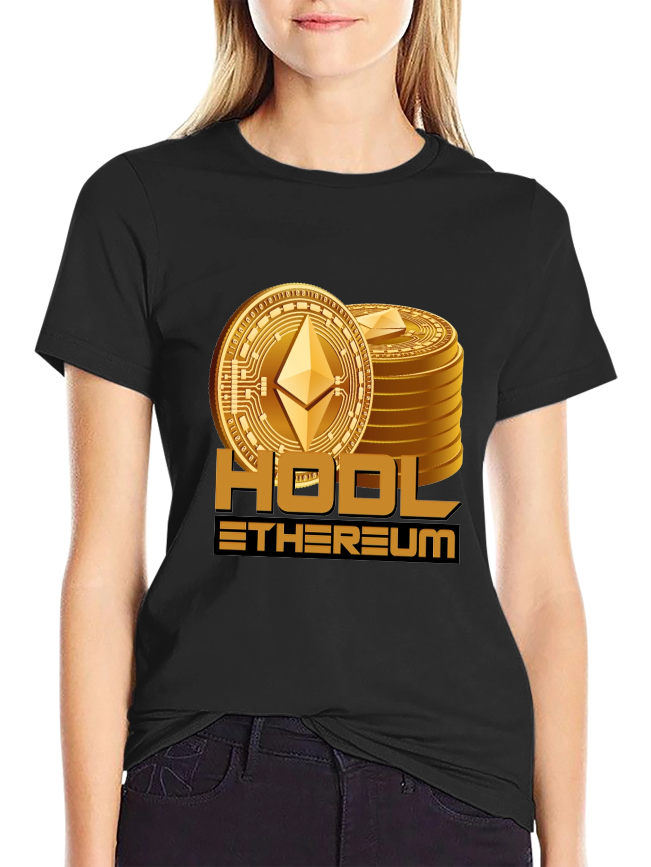HODL Ethereum Black T-Shirt Crypto Investor Tee