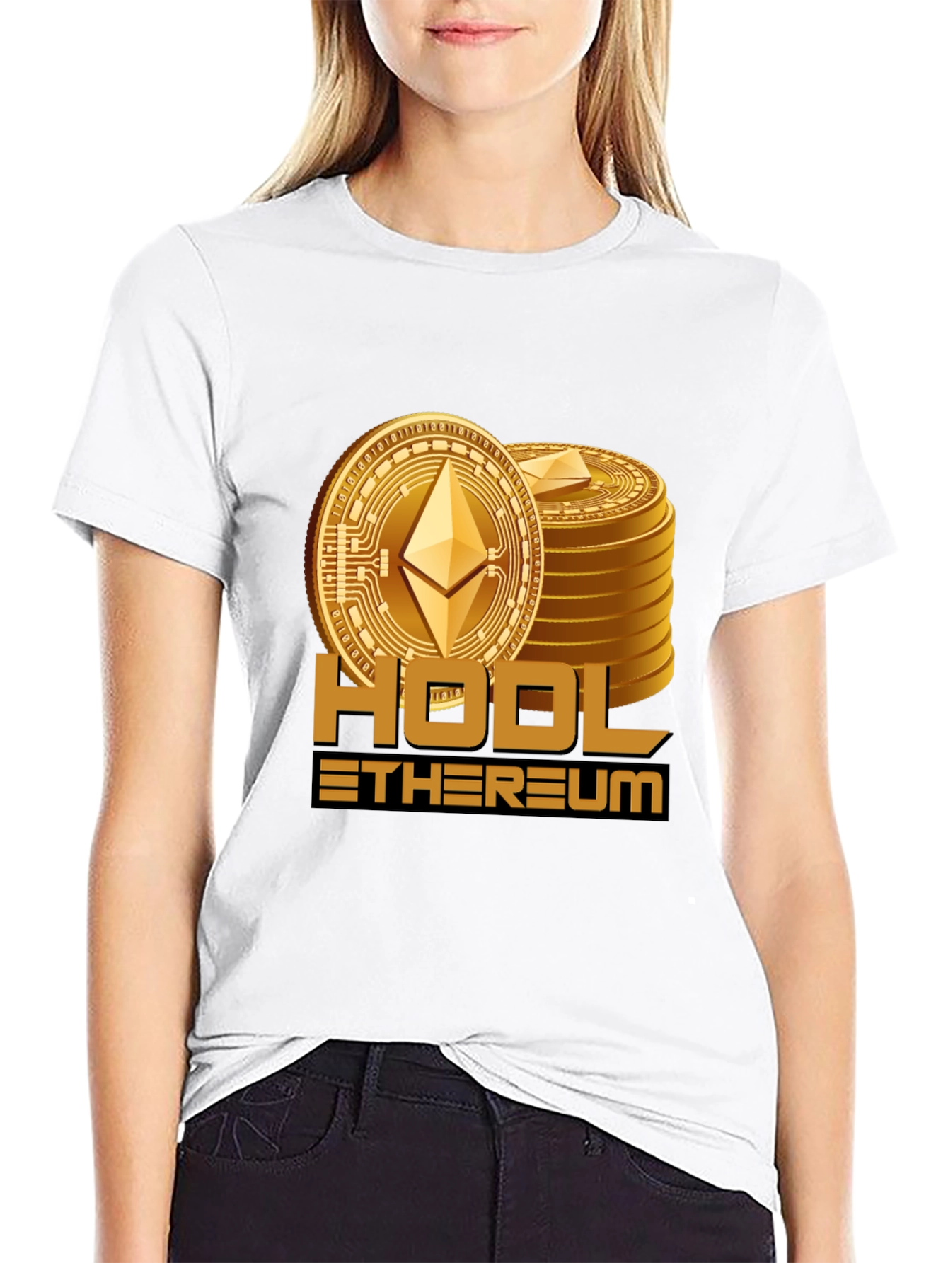 HODL Ethereum Black T-Shirt Crypto Investor Tee