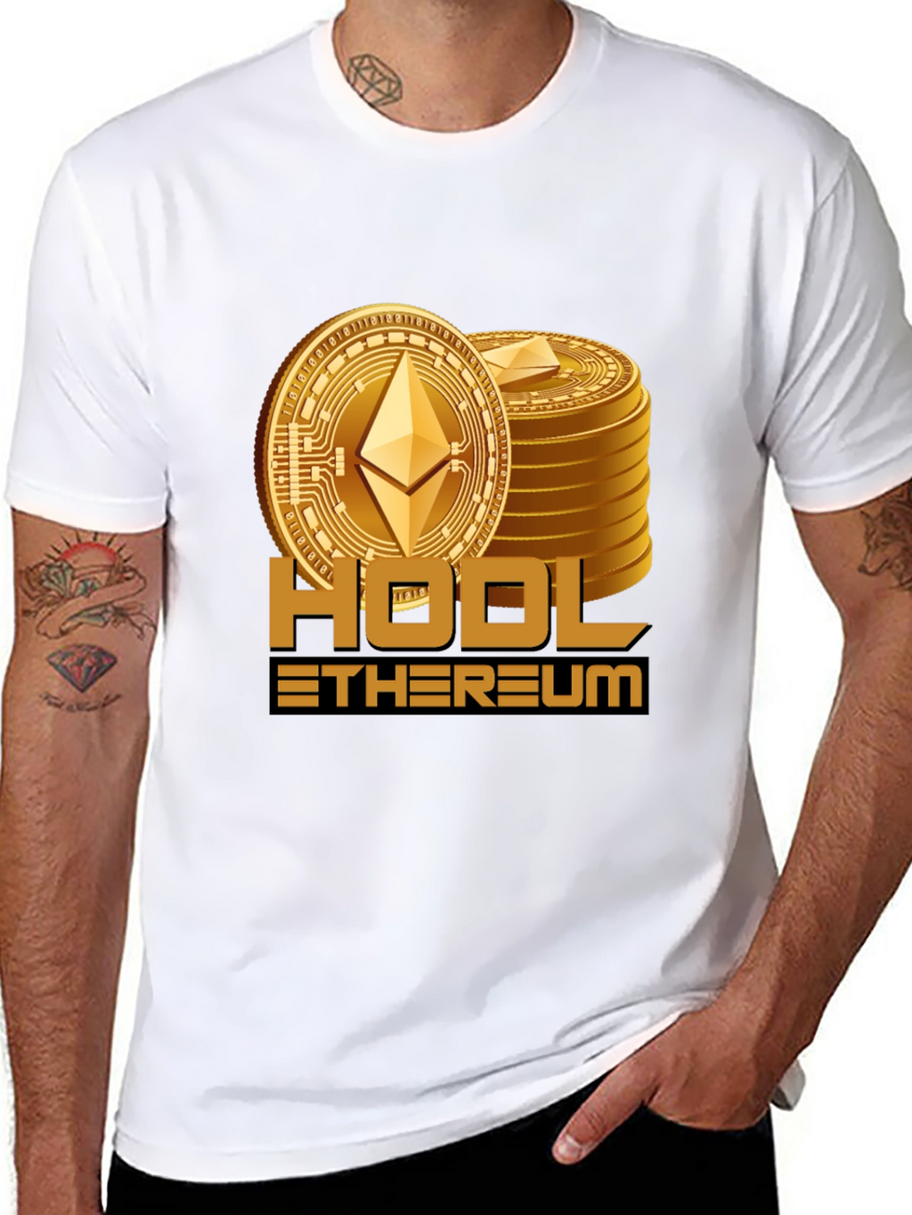 HODL Ethereum Black T-Shirt Crypto Investor Tee