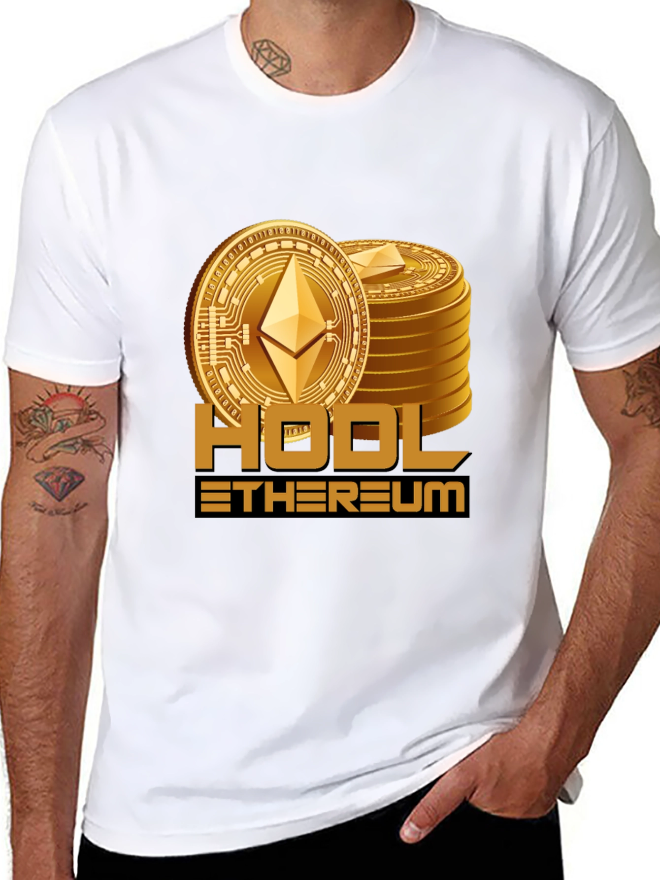 HODL Ethereum Black T-Shirt Crypto Investor Tee