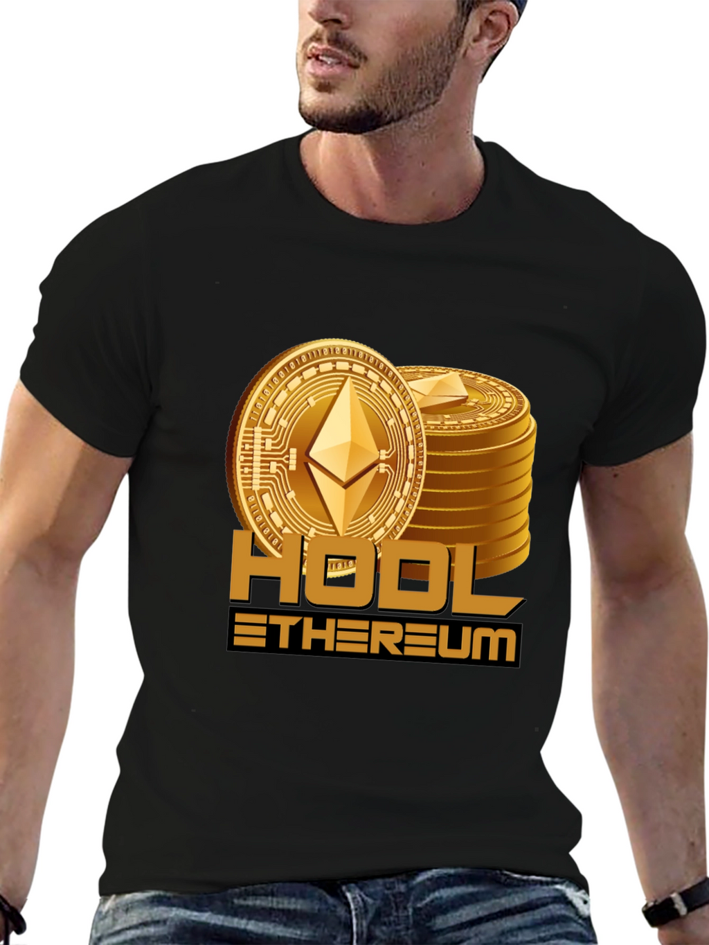 HODL Ethereum Black T-Shirt Crypto Investor Tee