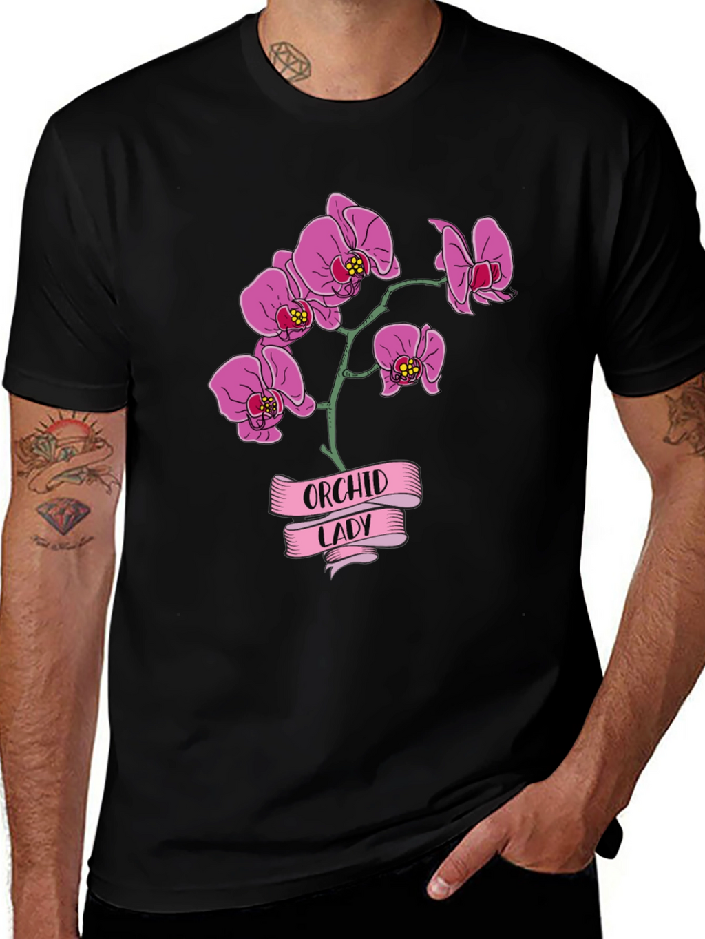 Orchid Lady Graphic Tee - Floral Design