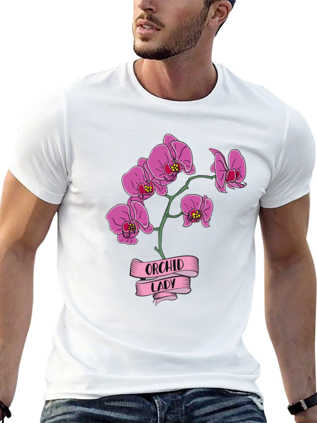 Orchid Lady Graphic Tee - Floral Design