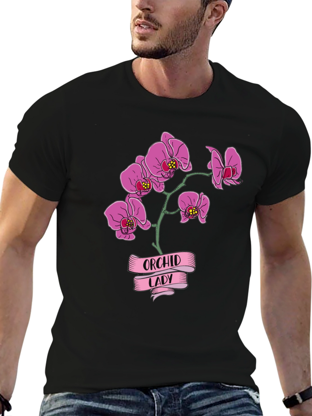 Orchid Lady Graphic Tee - Floral Design