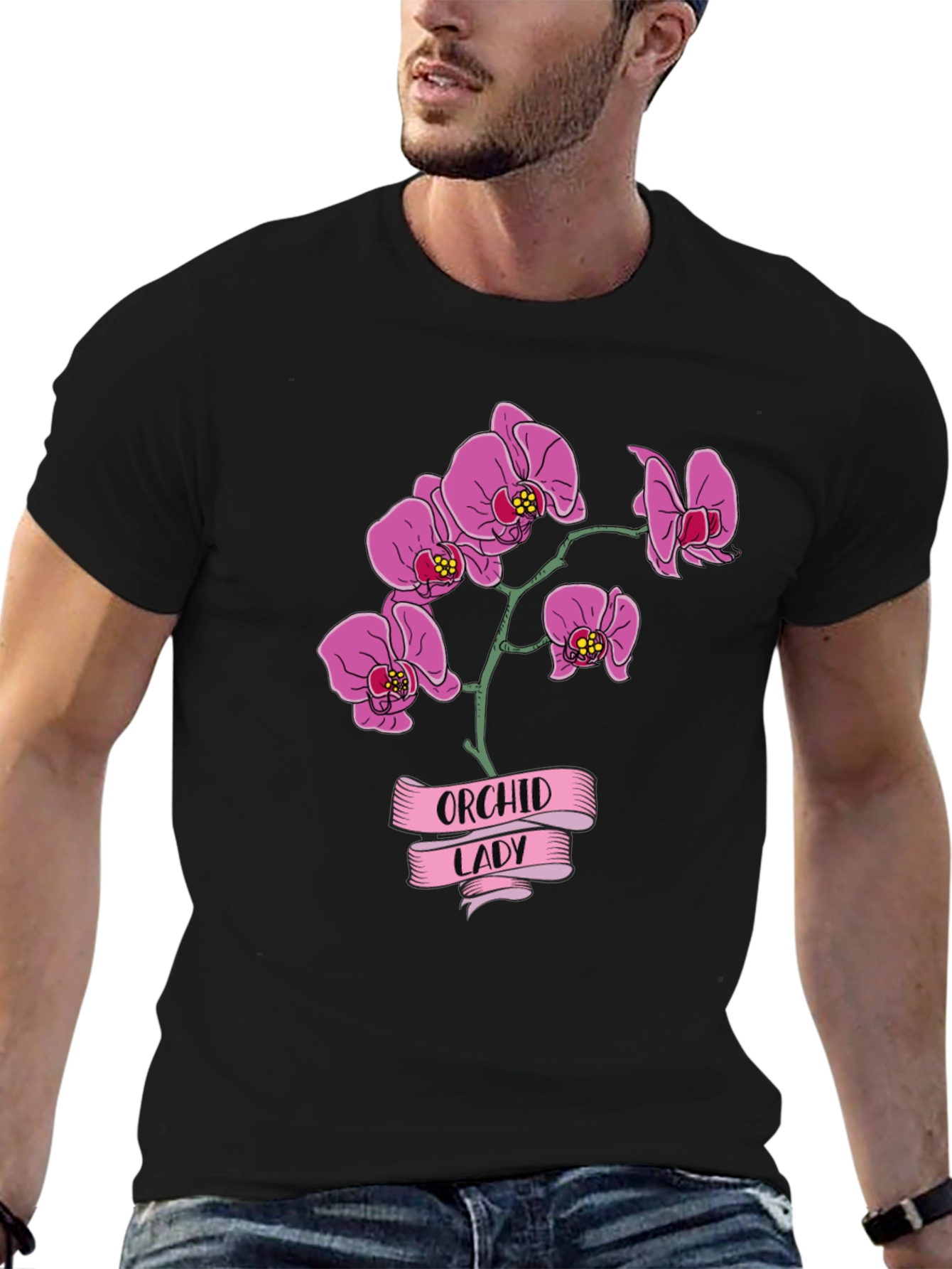 Orchid Lady Graphic Tee - Floral Design