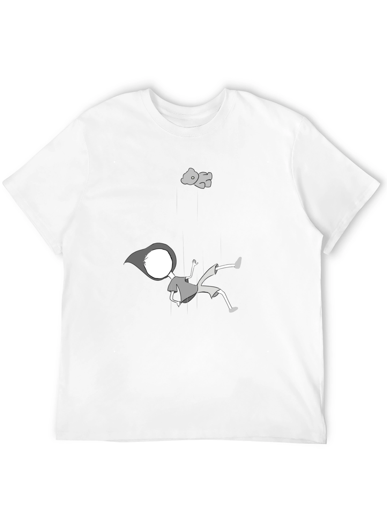 Falling Cartoon Black T-Shirt