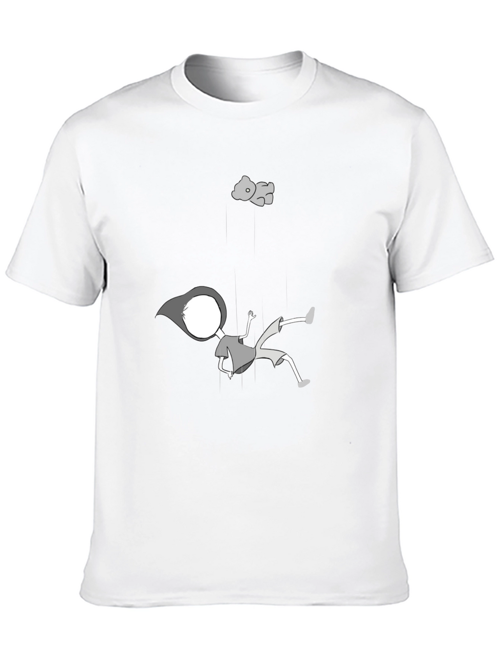 Falling Cartoon Black T-Shirt