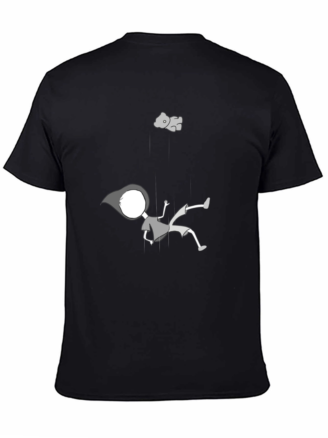 Falling Cartoon Black T-Shirt