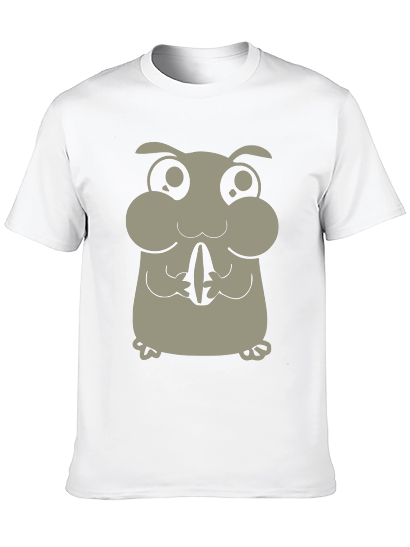 Cute Hamster Graphic Tee - Black Cotton Blend