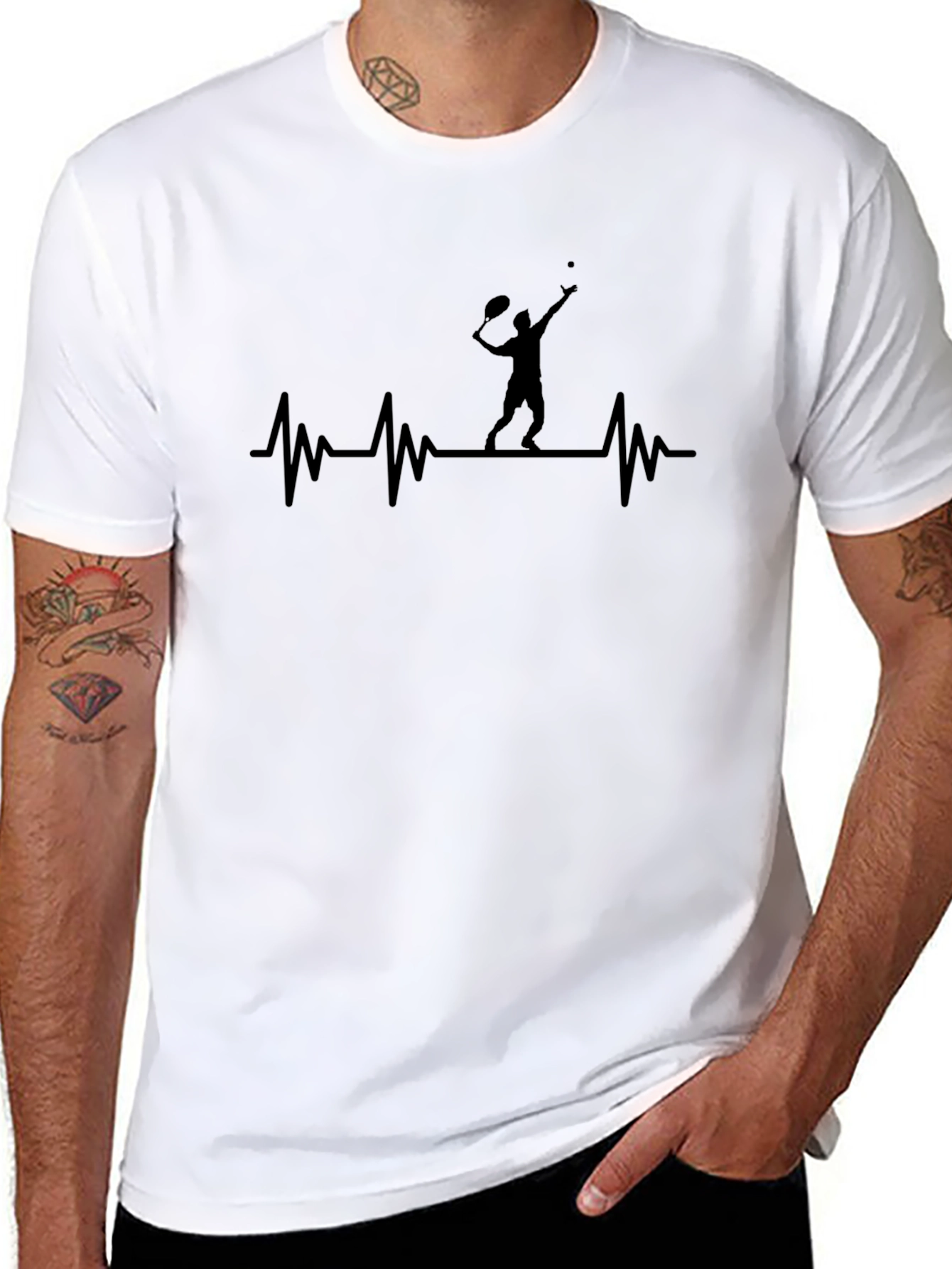 Tennis Heartbeat T-Shirt - Serve Up Style!