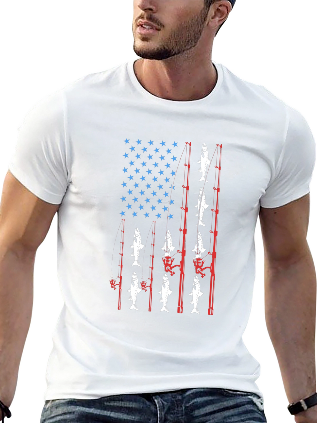 Fishing USA Flag T-Shirt