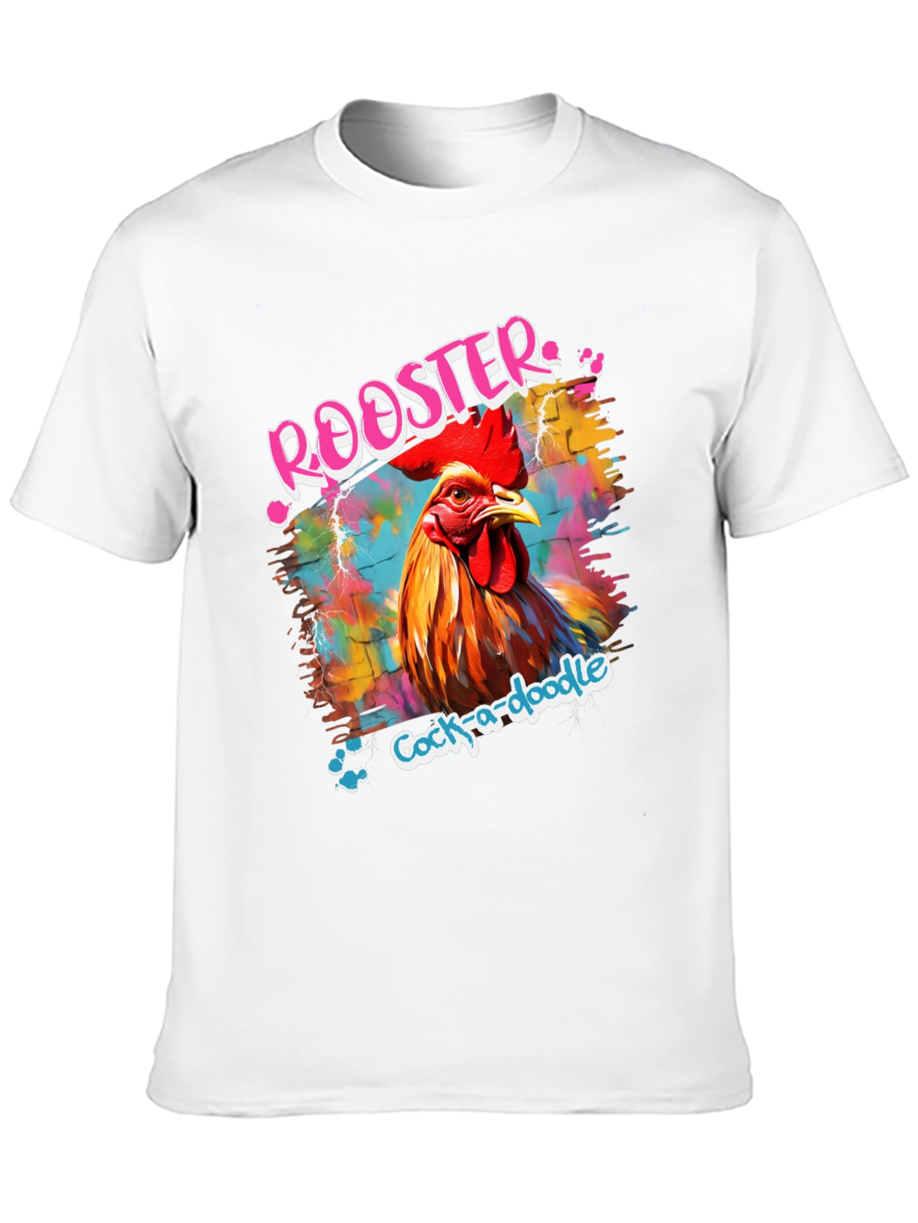 Rooster Graphic Tee - Quirky Cock-a-doodle Design
