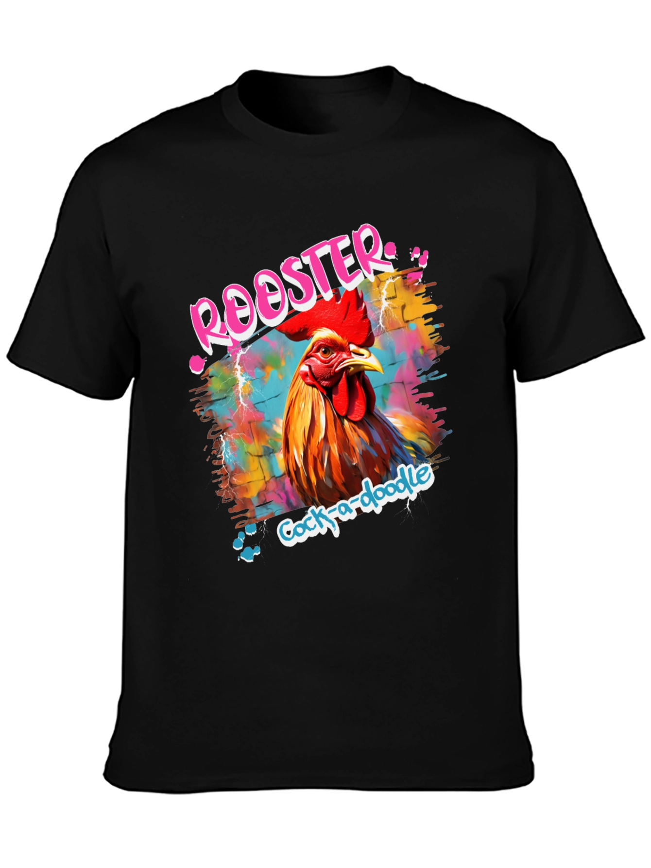 Rooster Graphic Tee - Quirky Cock-a-doodle Design