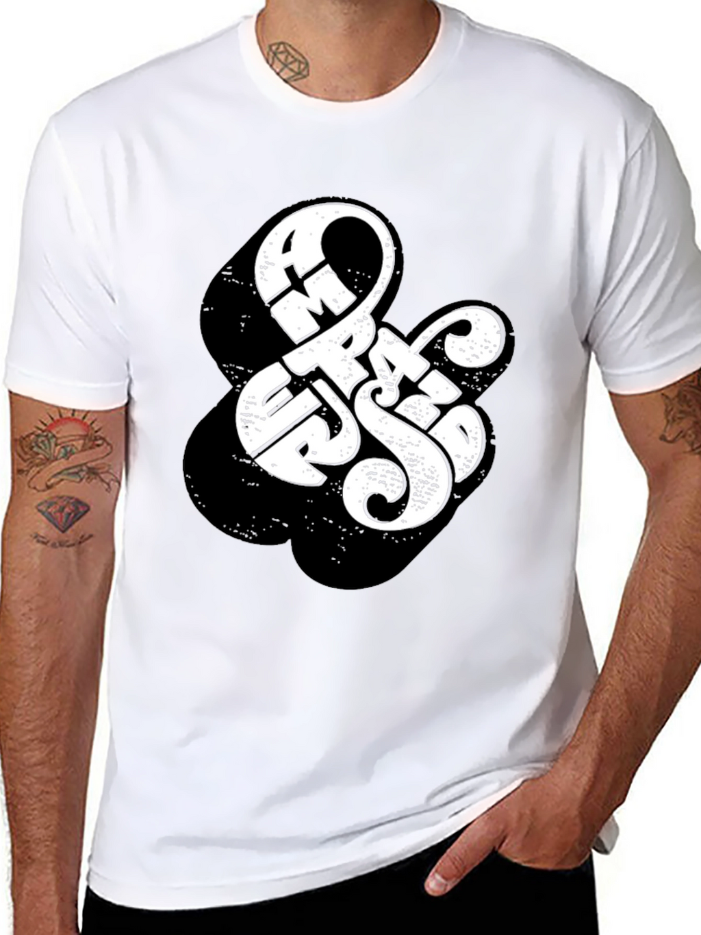 Ampersand Graphic Print Black Cotton T-Shirt