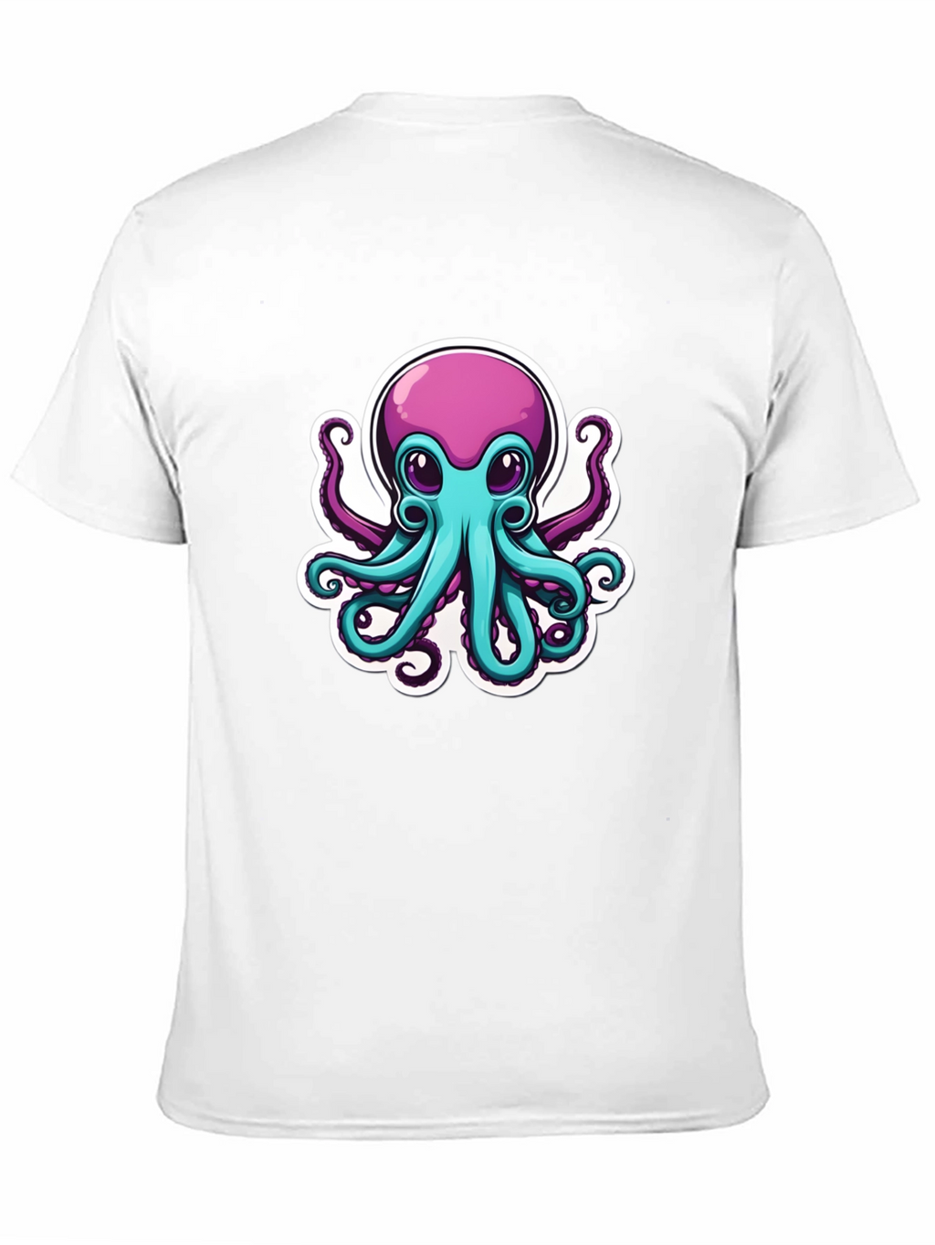 Cartoon Octopus Graphic Tee - Mens Black T-Shirt