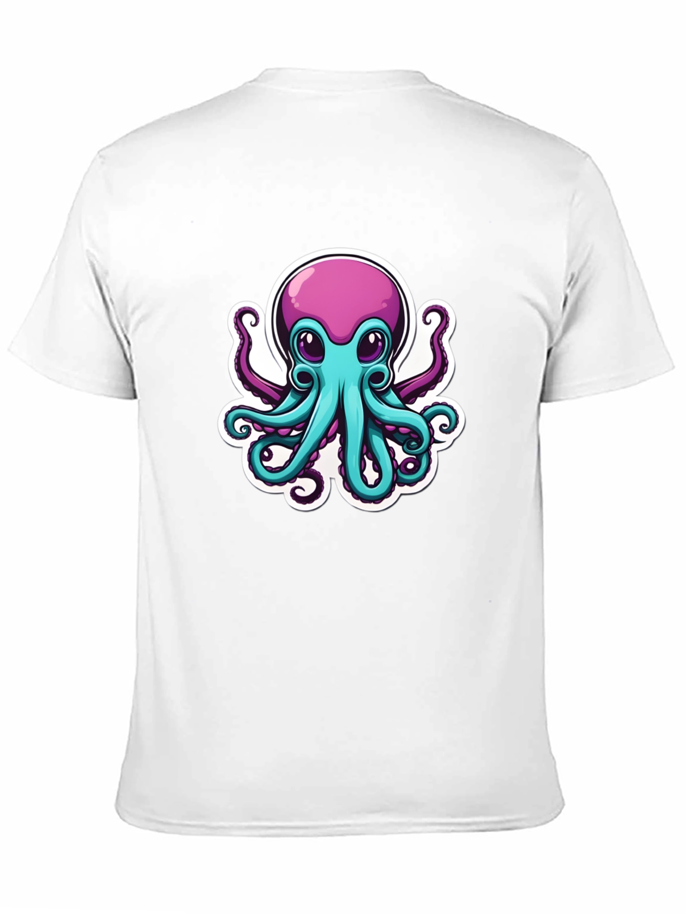 Cartoon Octopus Graphic Tee - Mens Black T-Shirt