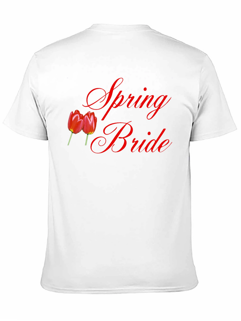 Spring Bride T-Shirt - Red Tulips Design