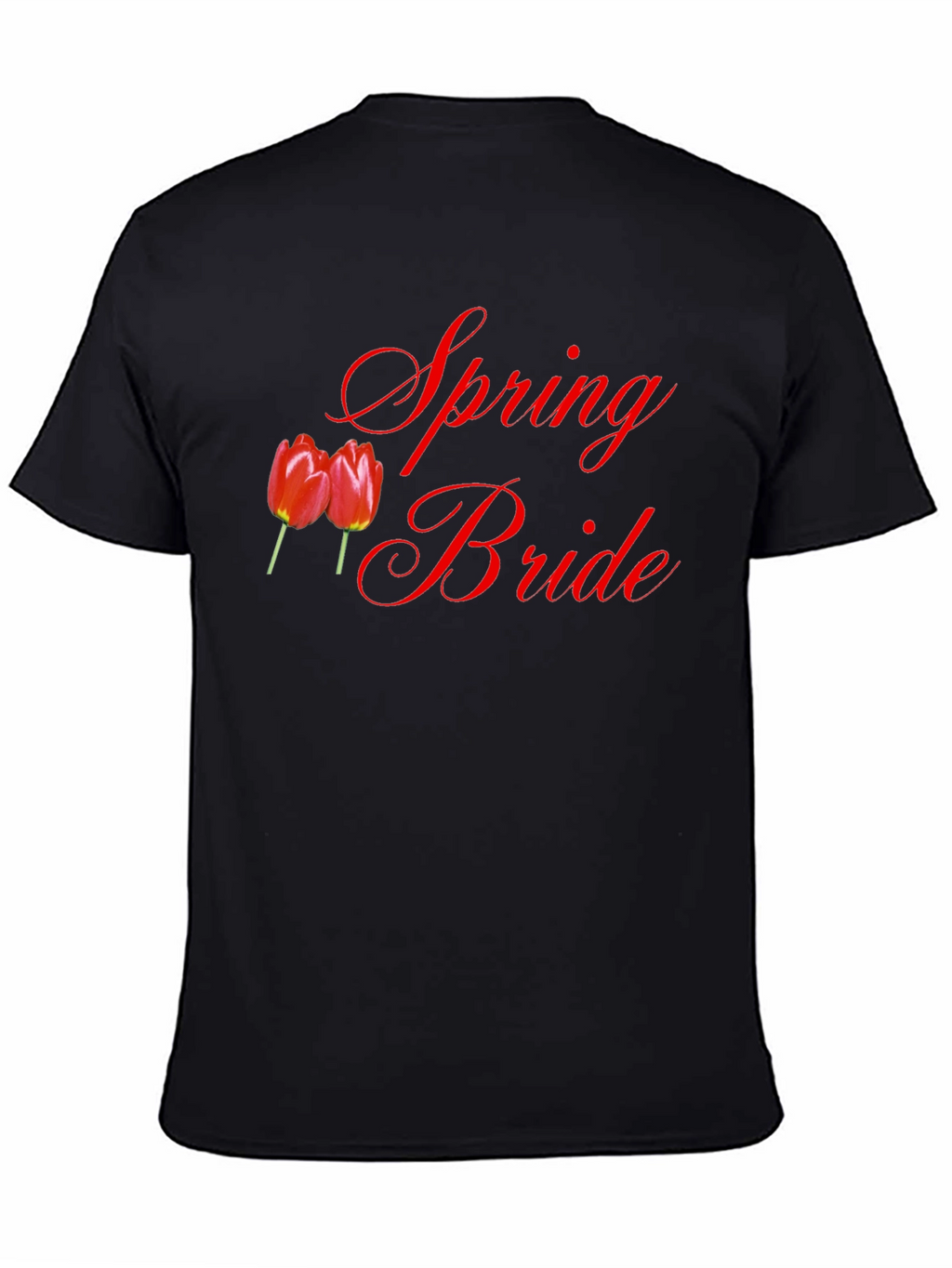 Spring Bride T-Shirt - Red Tulips Design