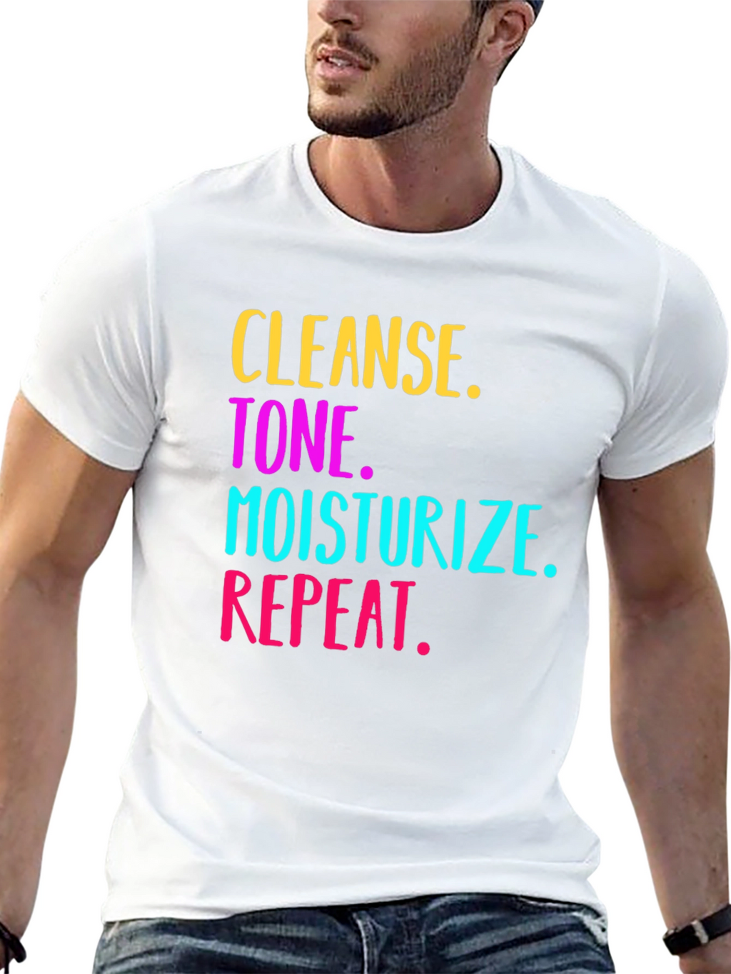 Cleanse Tone Moisturize Repeat Graphic Tee