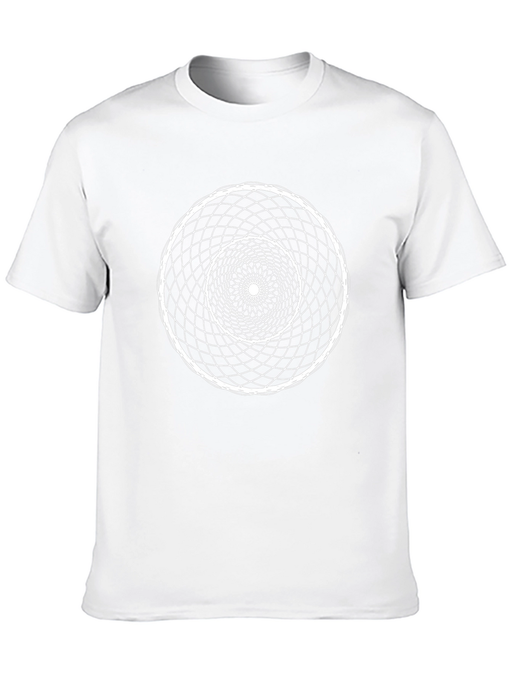 Geometric Spiral Graphic Tee - Modern Black T-Shirt