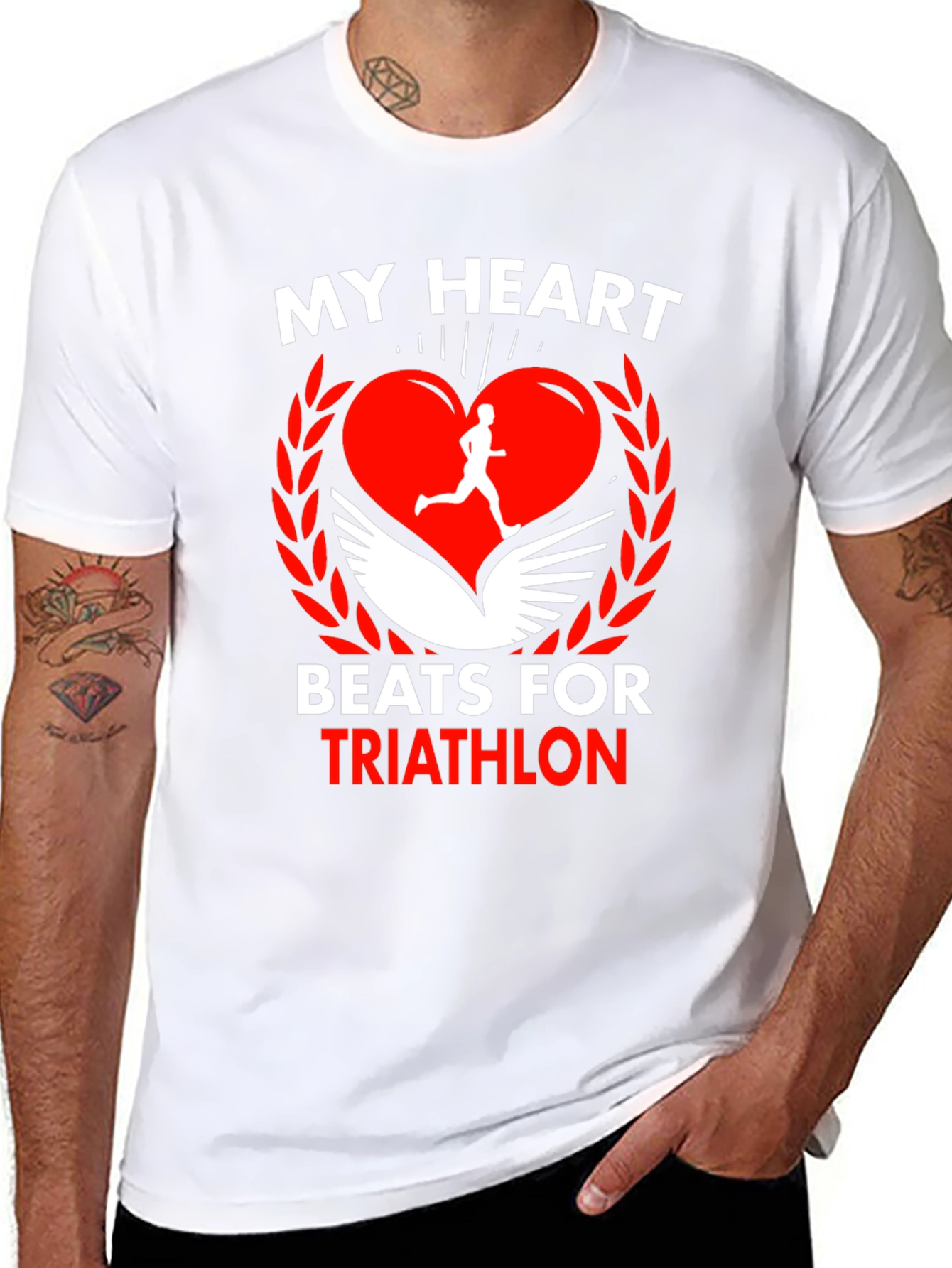 My Heart Beats for Triathlon Graphic T-Shirt