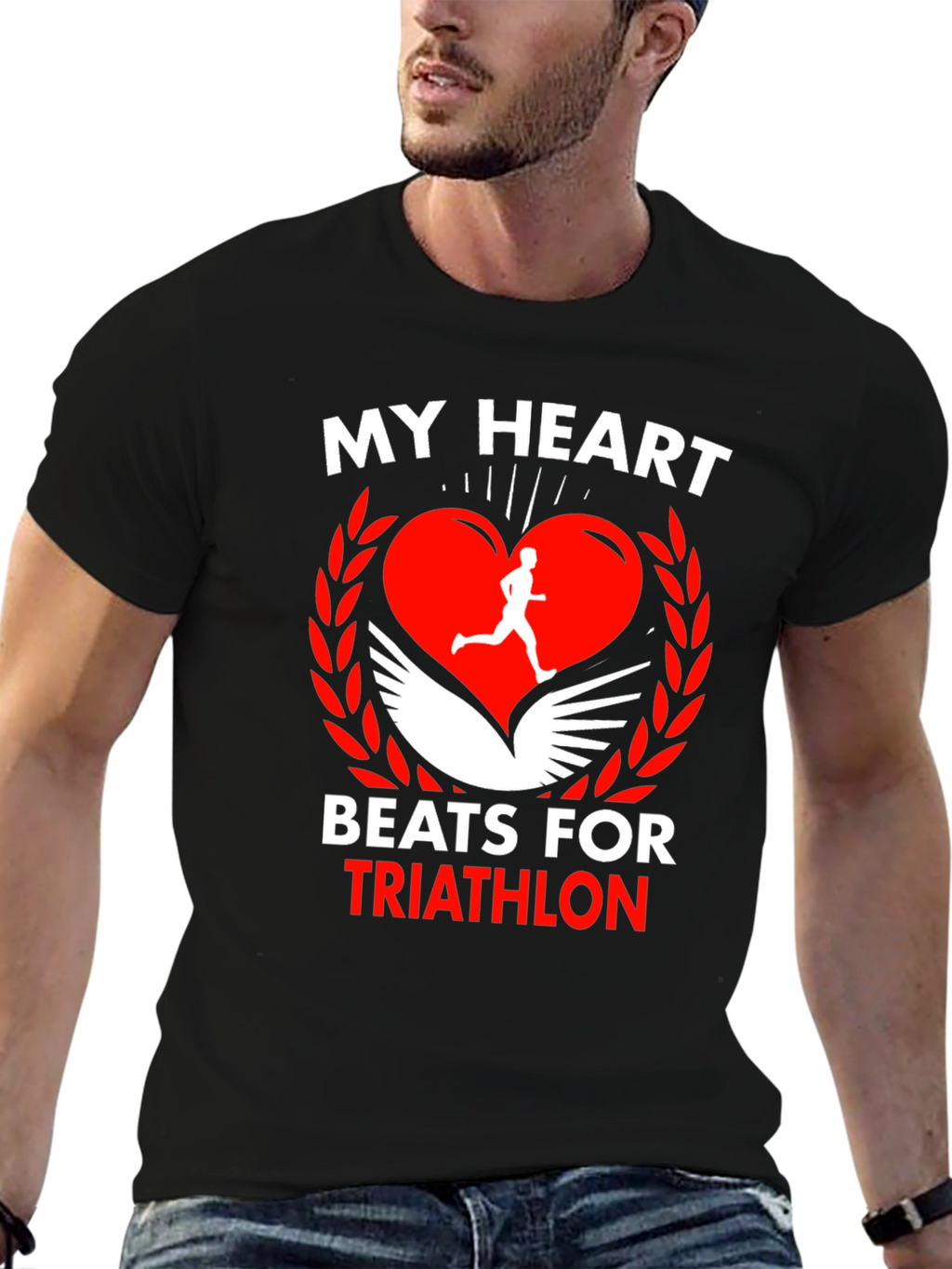 My Heart Beats for Triathlon Graphic T-Shirt