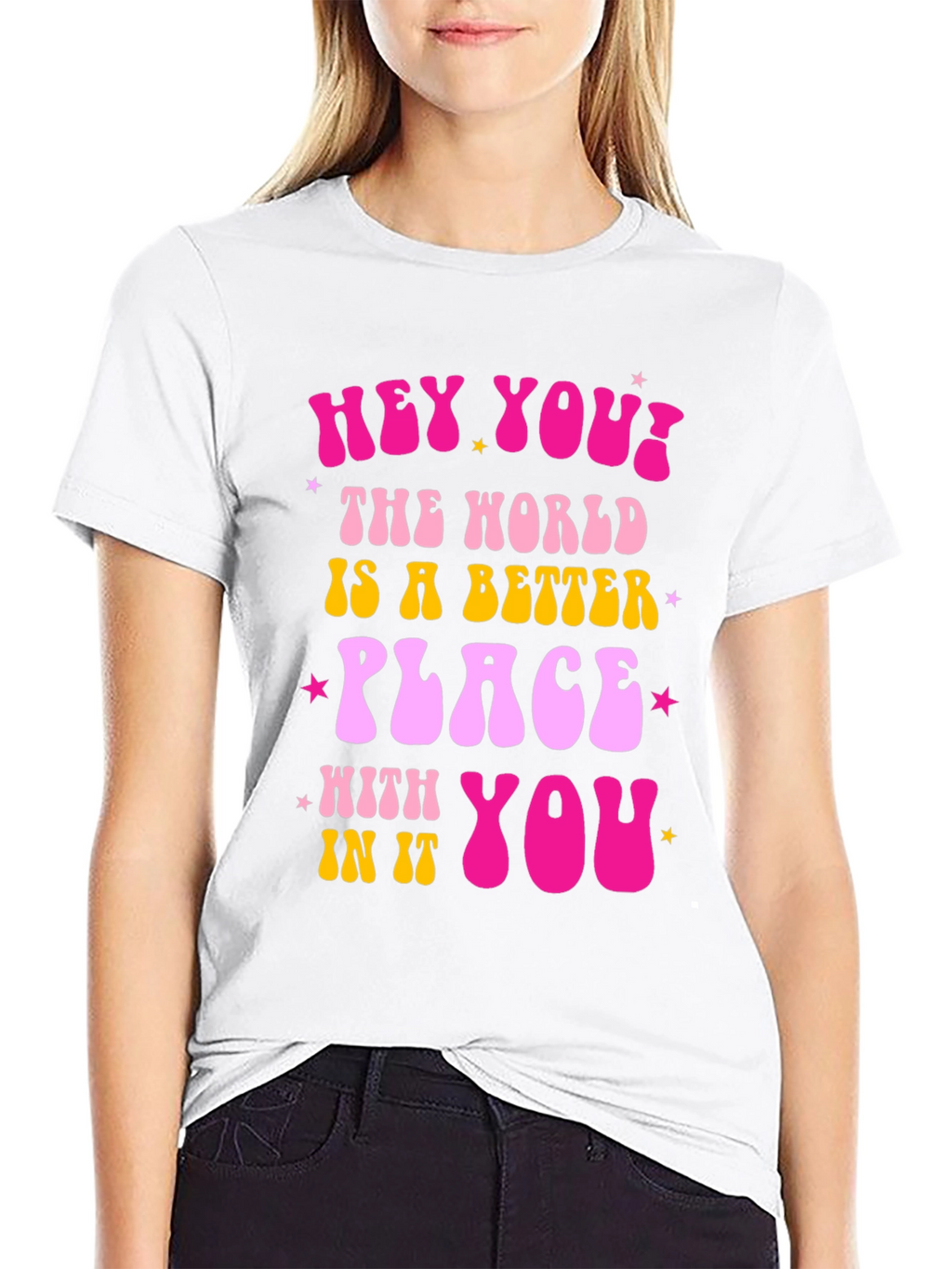 Hey You! Graphic Tee - Positive Vibes Shirt
