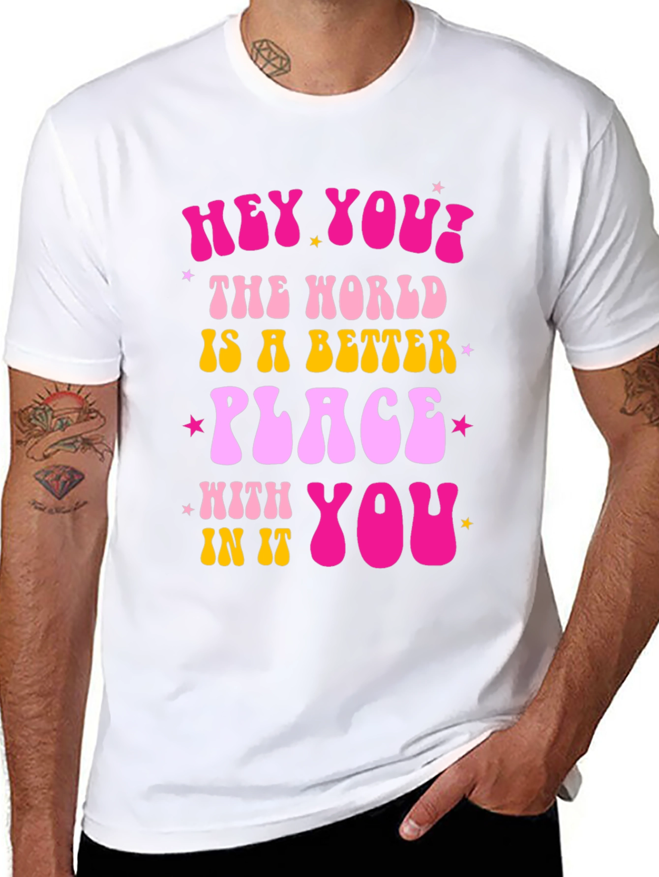 Hey You! Graphic Tee - Positive Vibes Shirt