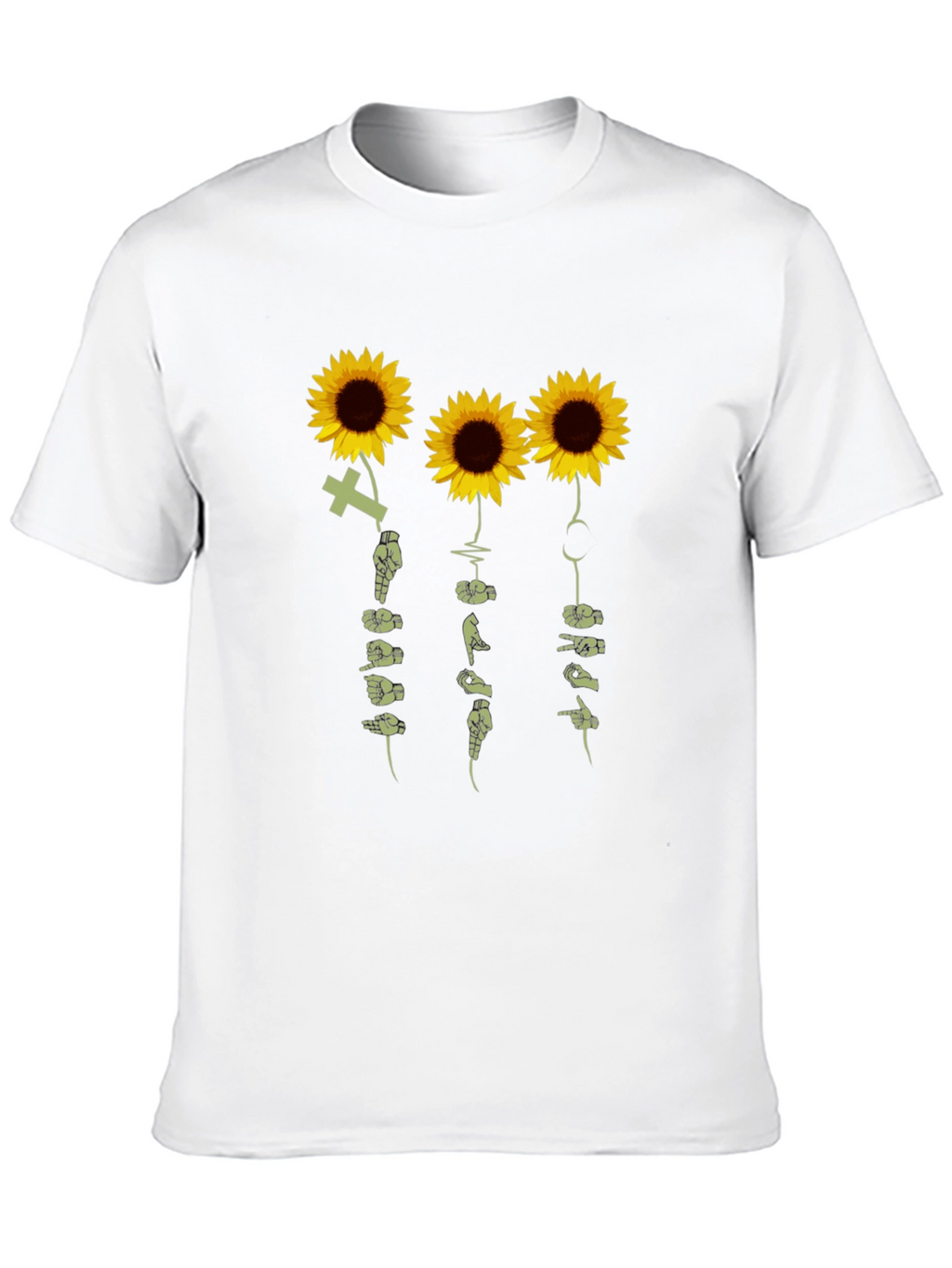 Sunflower Sign Language T-Shirt - Black
