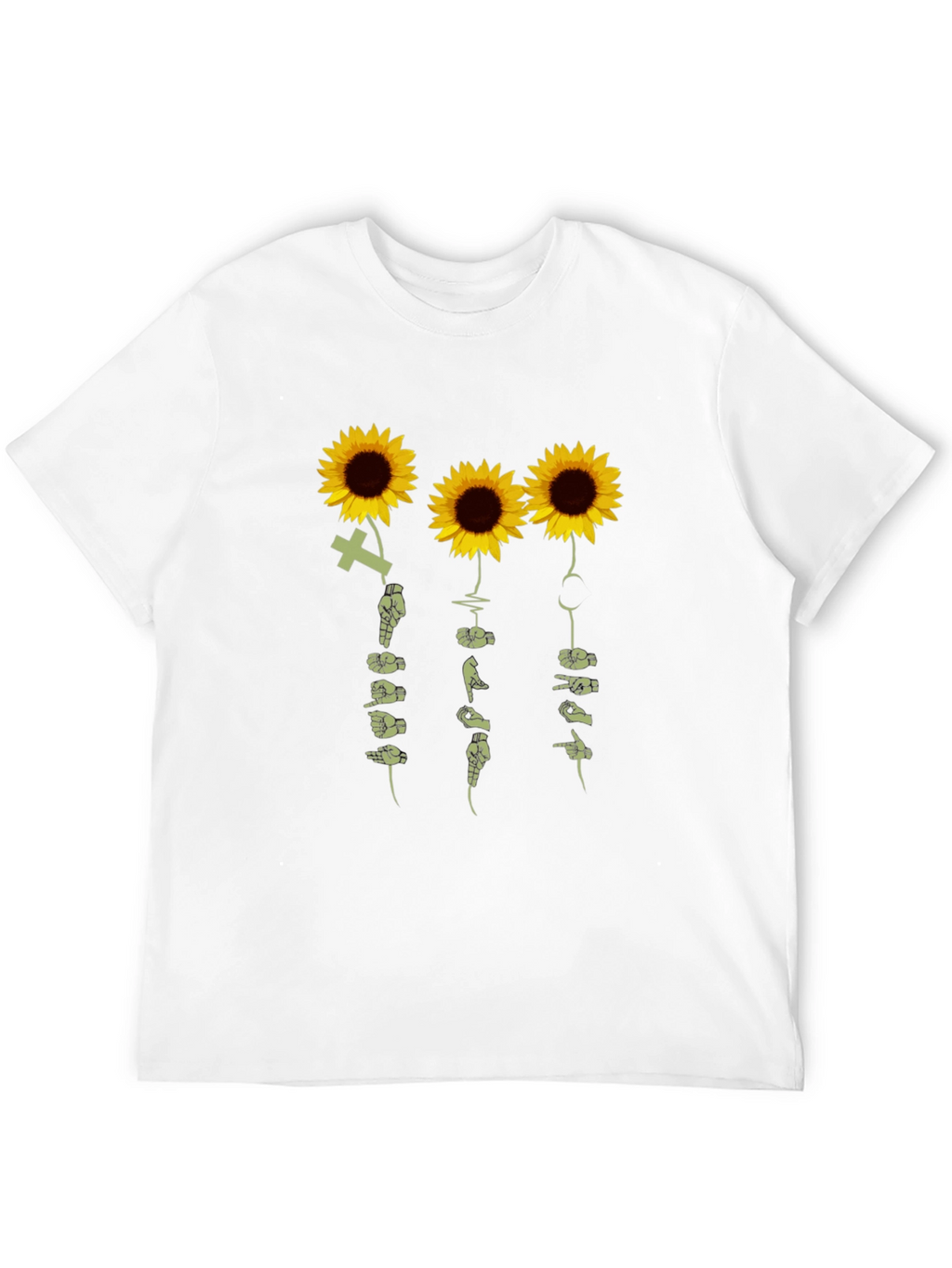 Sunflower Sign Language T-Shirt - Black