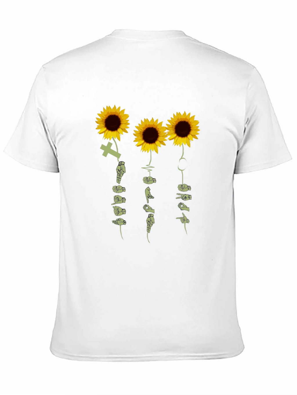 Sunflower Sign Language T-Shirt - Black