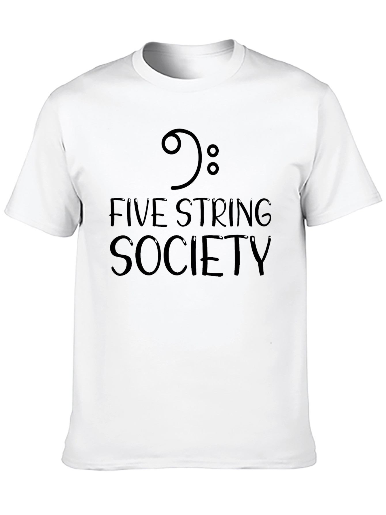 Five String Society Black T-Shirt Music Bass