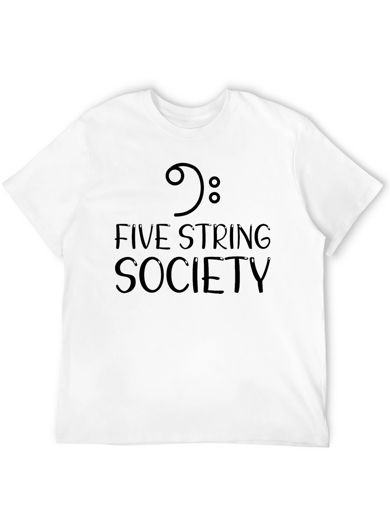 Five String Society Black T-Shirt Music Bass