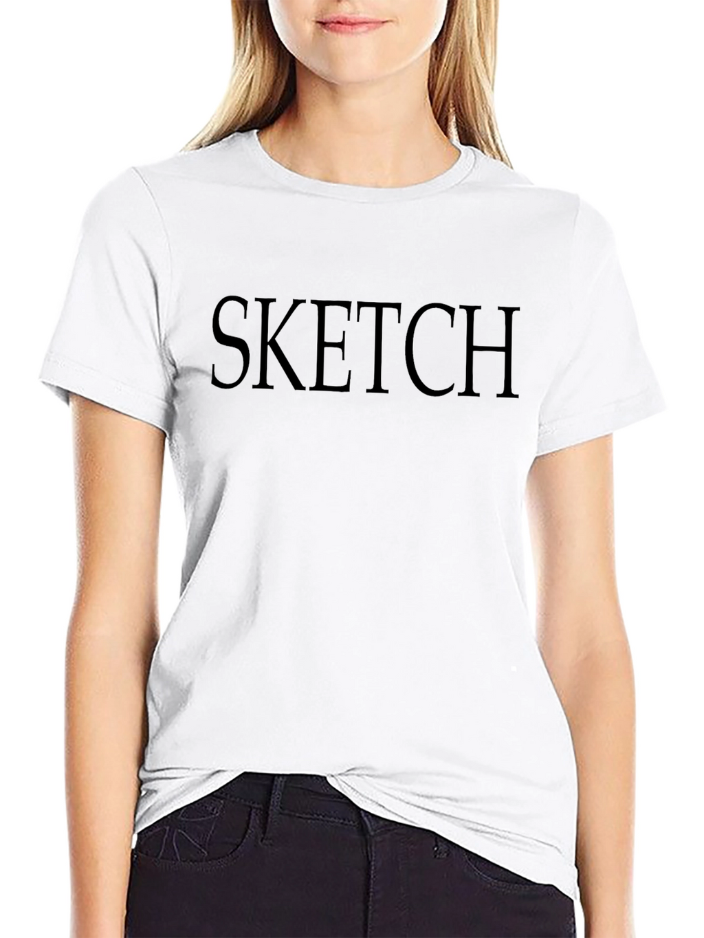Mens Sketch Black Crew Neck T-Shirt