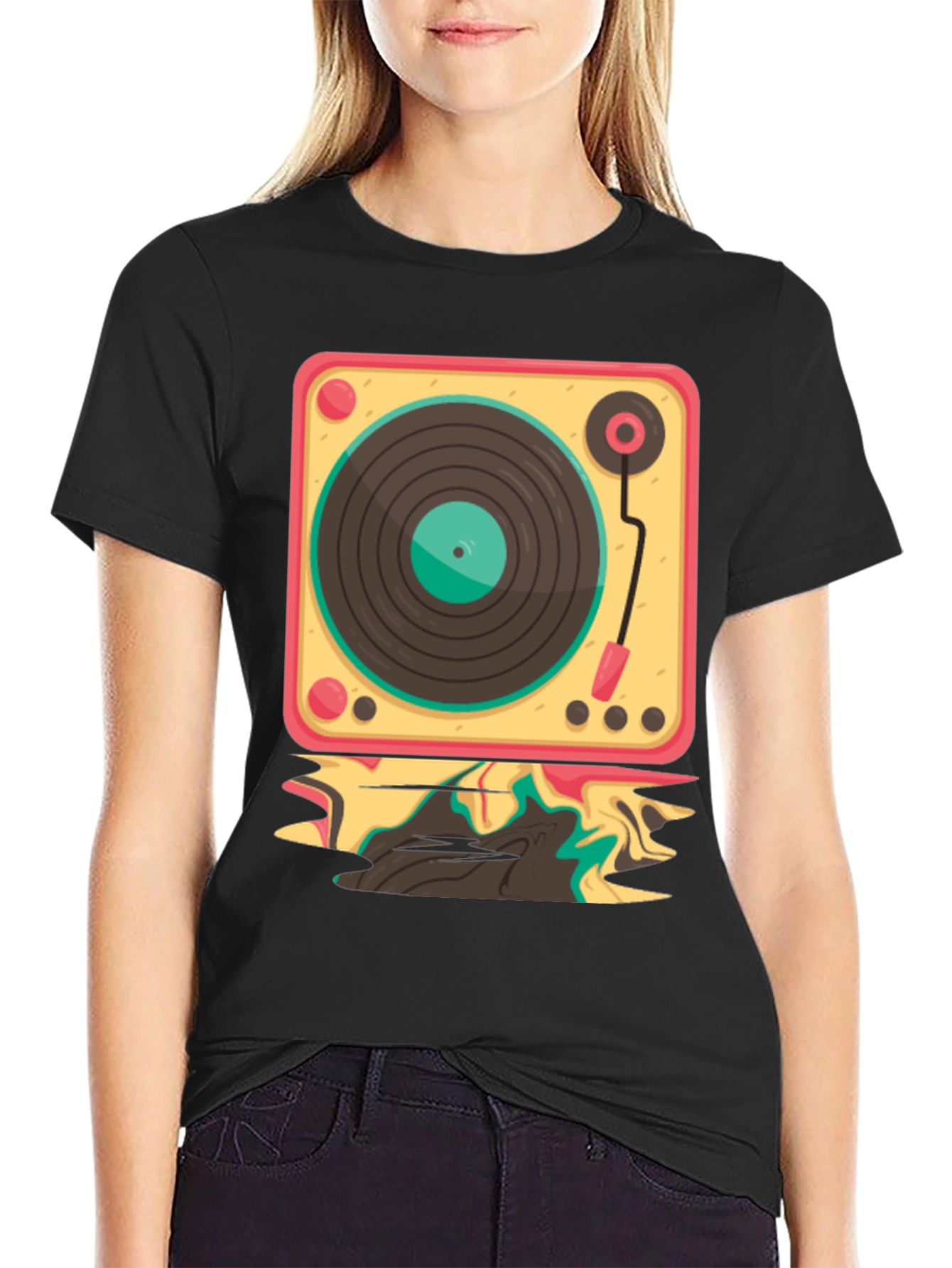 Retro Turntable Graphic Tee - Cool Music Lover Shirt