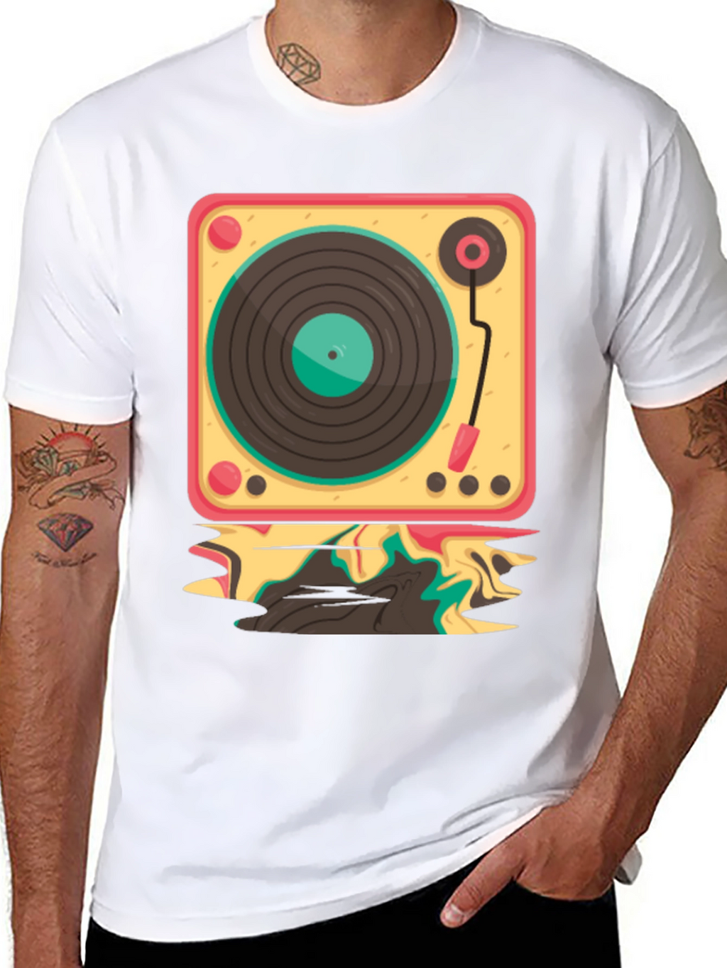 Retro Turntable Graphic Tee - Cool Music Lover Shirt