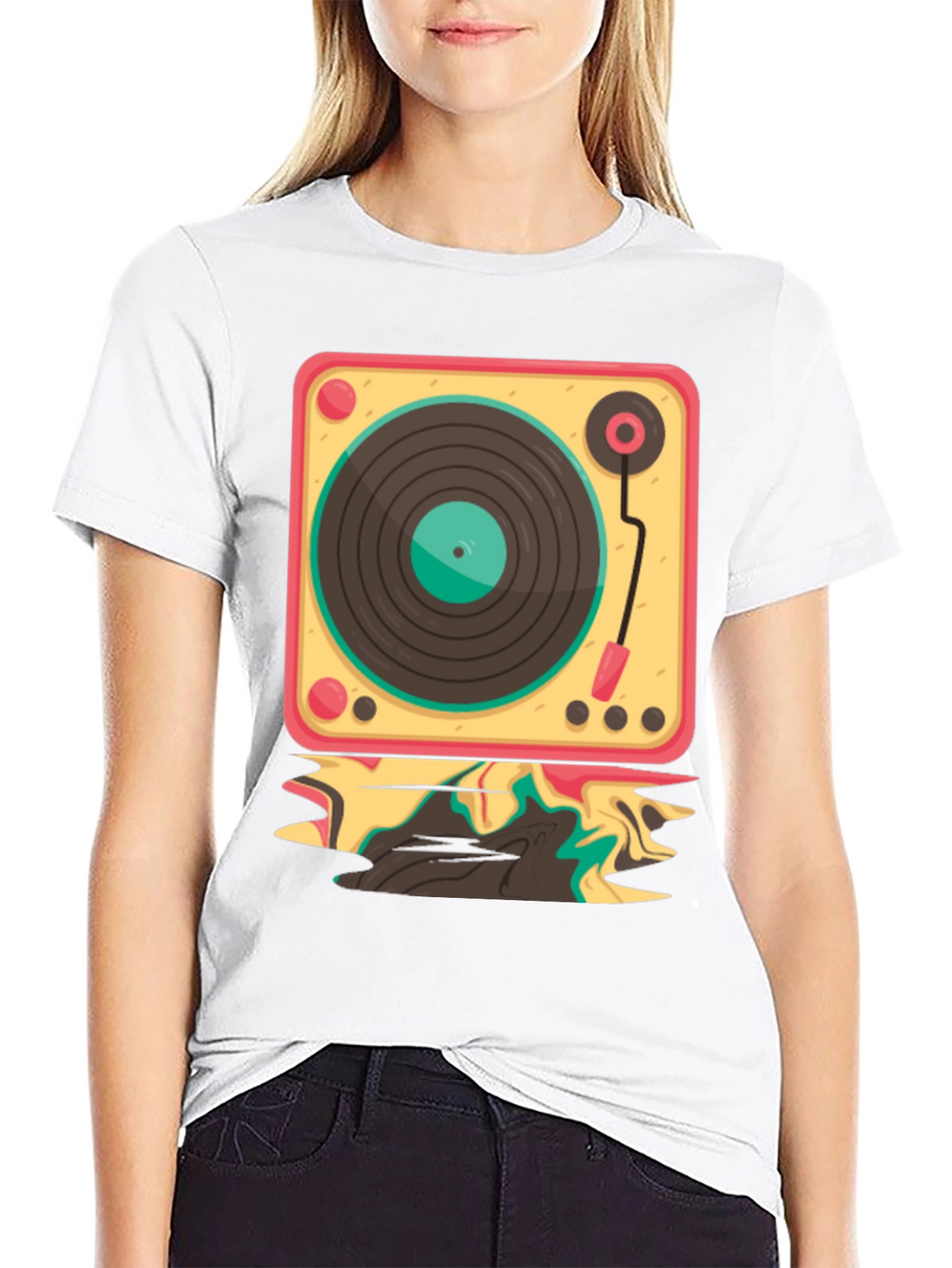 Retro Turntable Graphic Tee - Cool Music Lover Shirt
