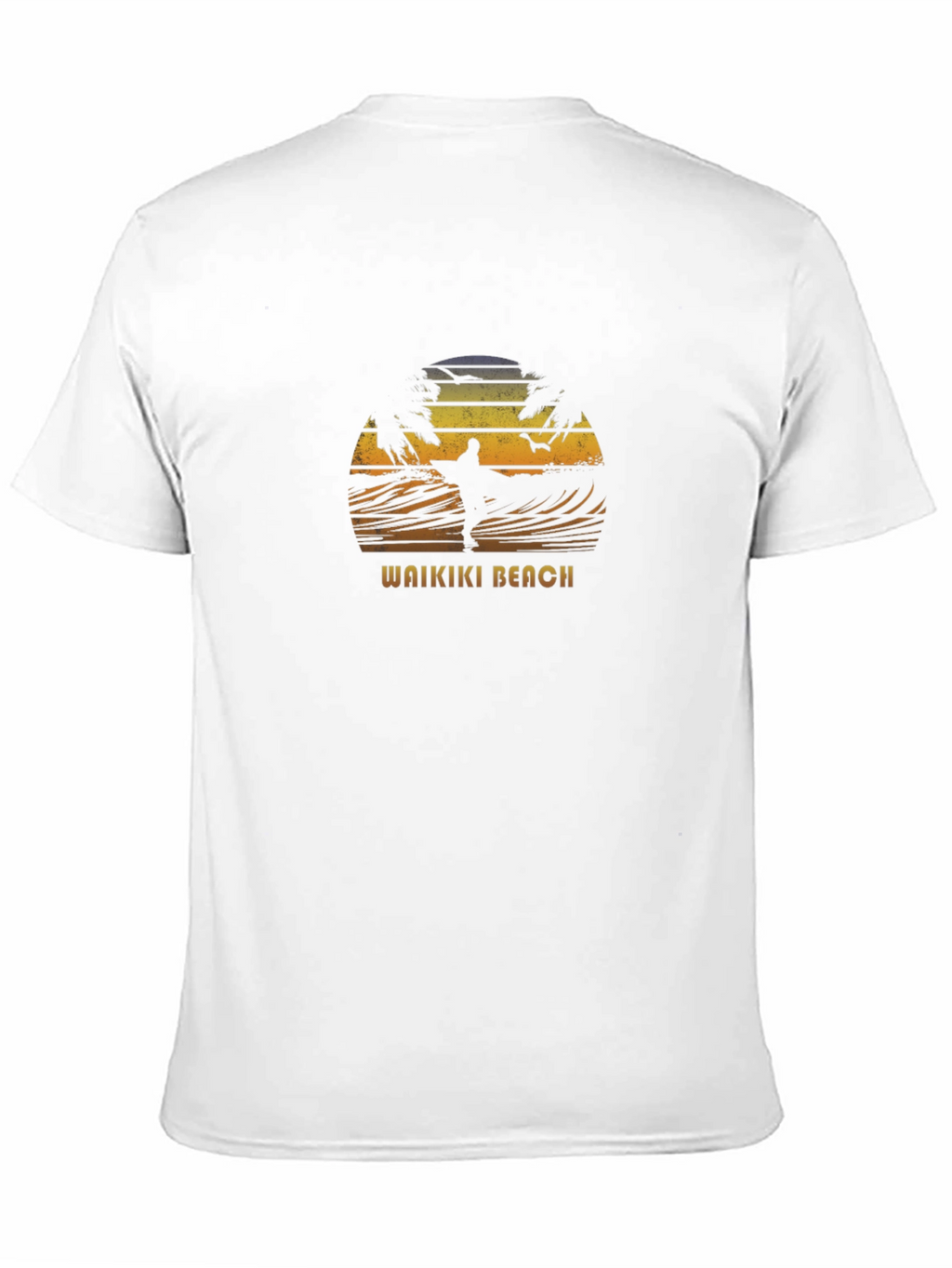 Waikiki Beach Sunset Surfer Graphic Tee