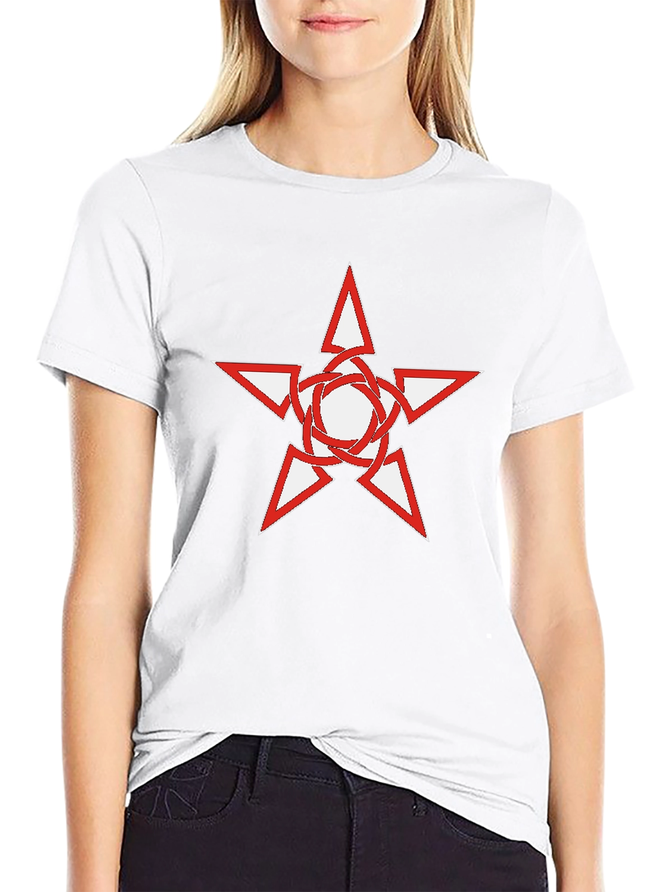 Black T-Shirt with Star Graphic