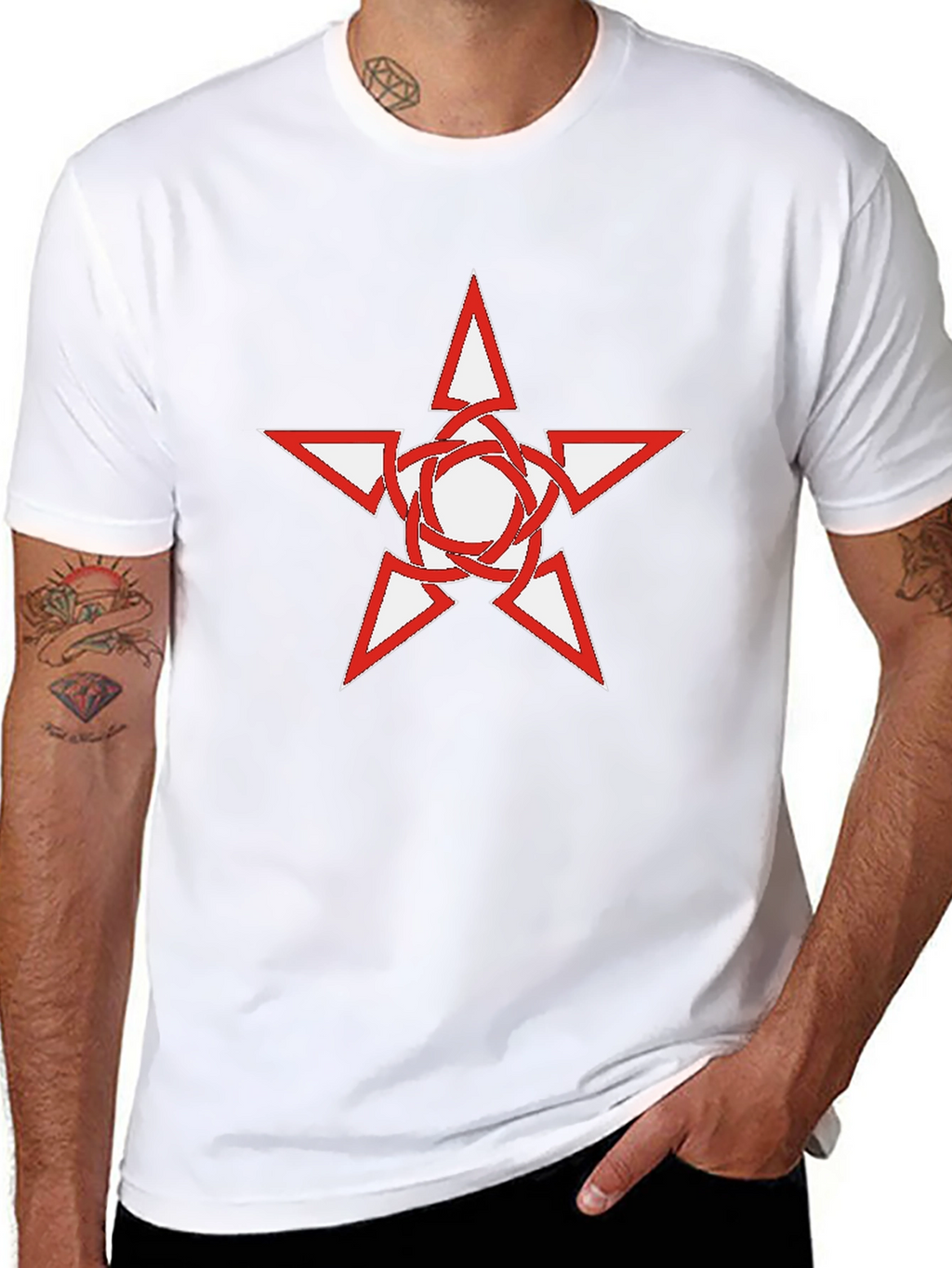 Black T-Shirt with Star Graphic
