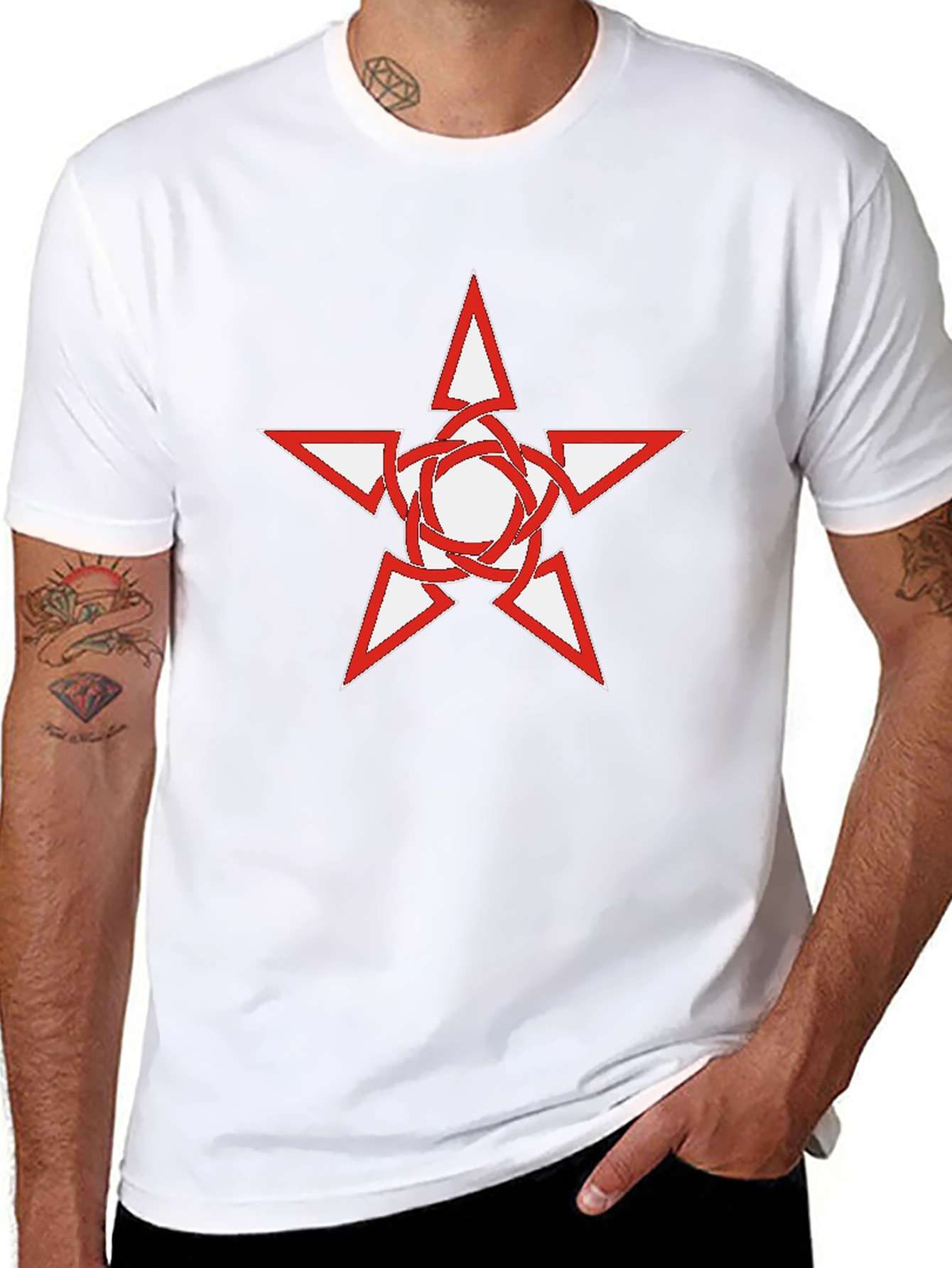 Black T-Shirt with Star Graphic