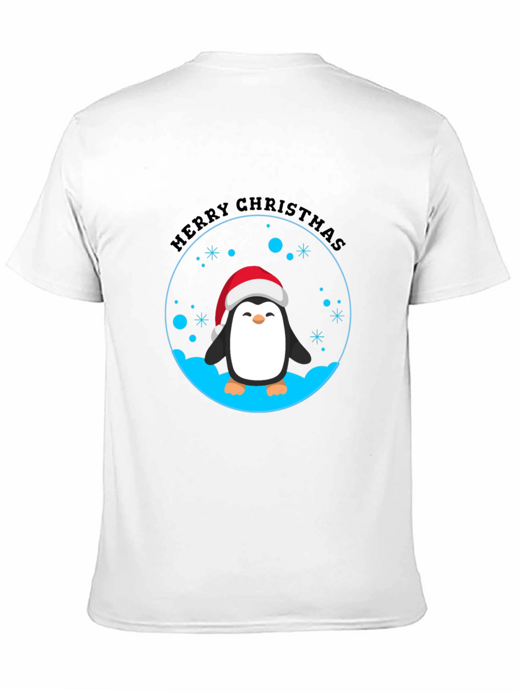 Penguin Merry Christmas Black T-Shirt