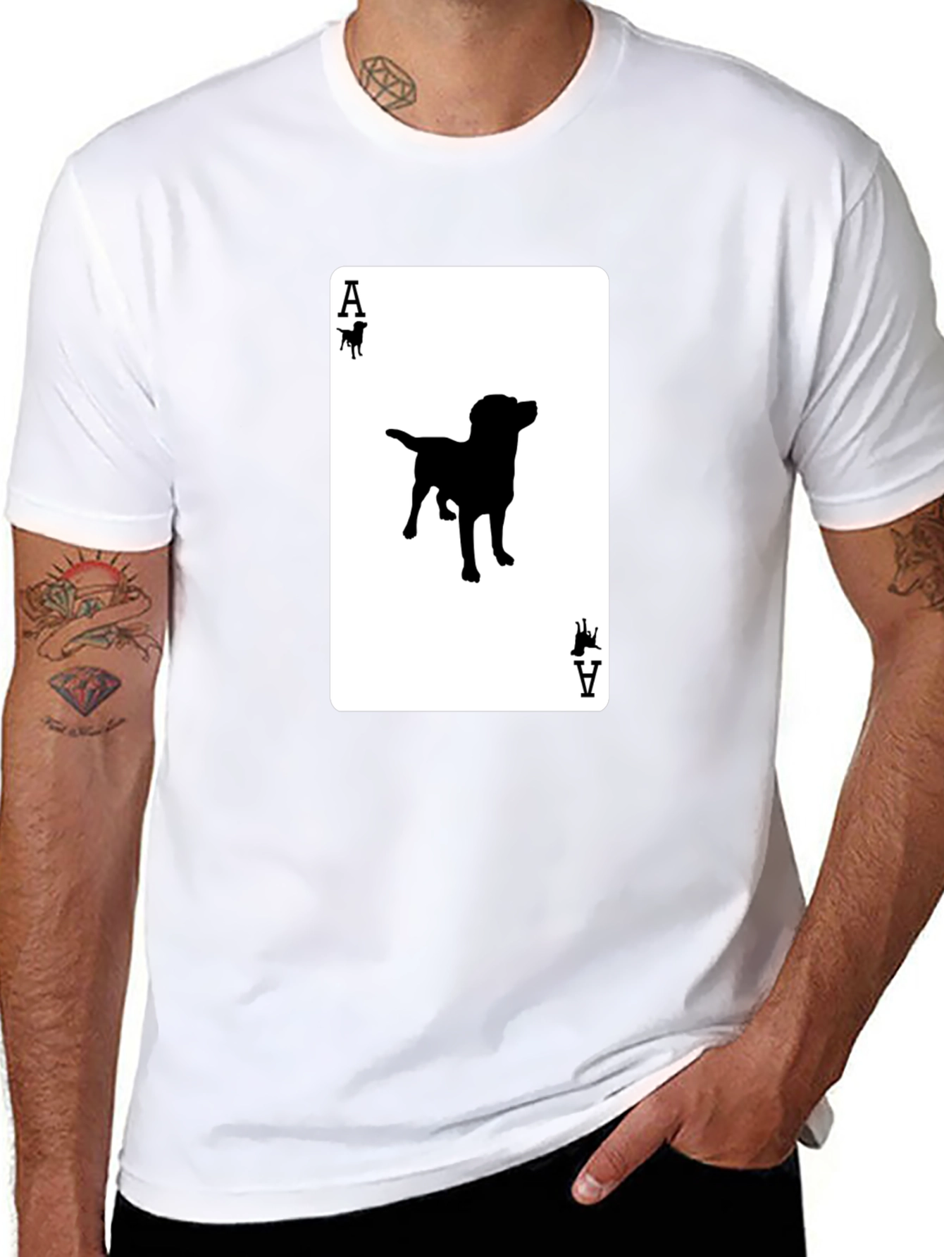 Ace of Dogs T-Shirt - Novelty Canine Card Tee