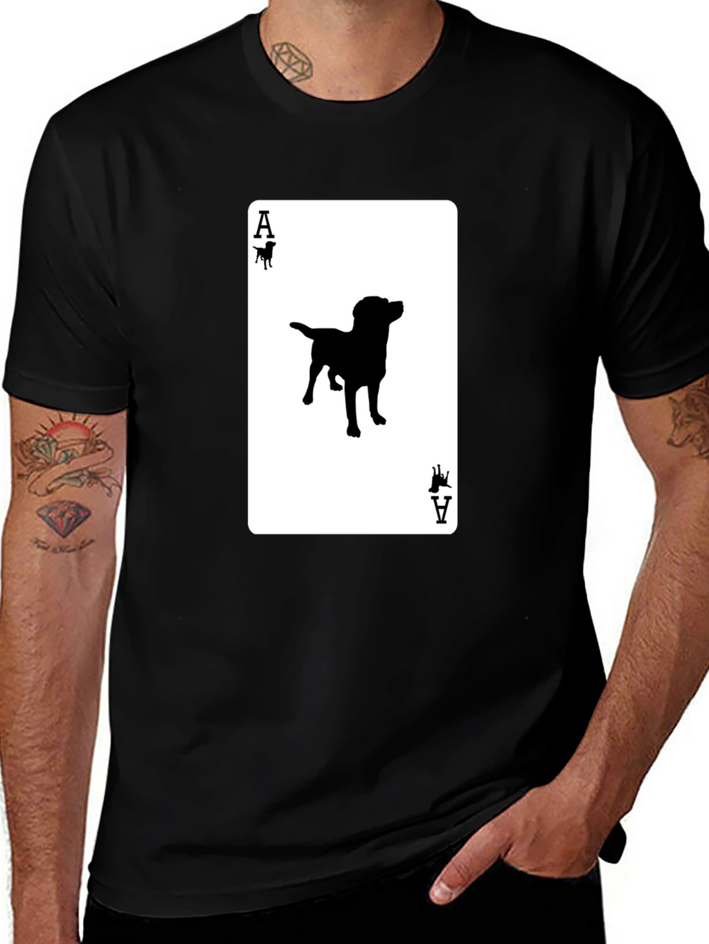 Ace of Dogs T-Shirt - Novelty Canine Card Tee